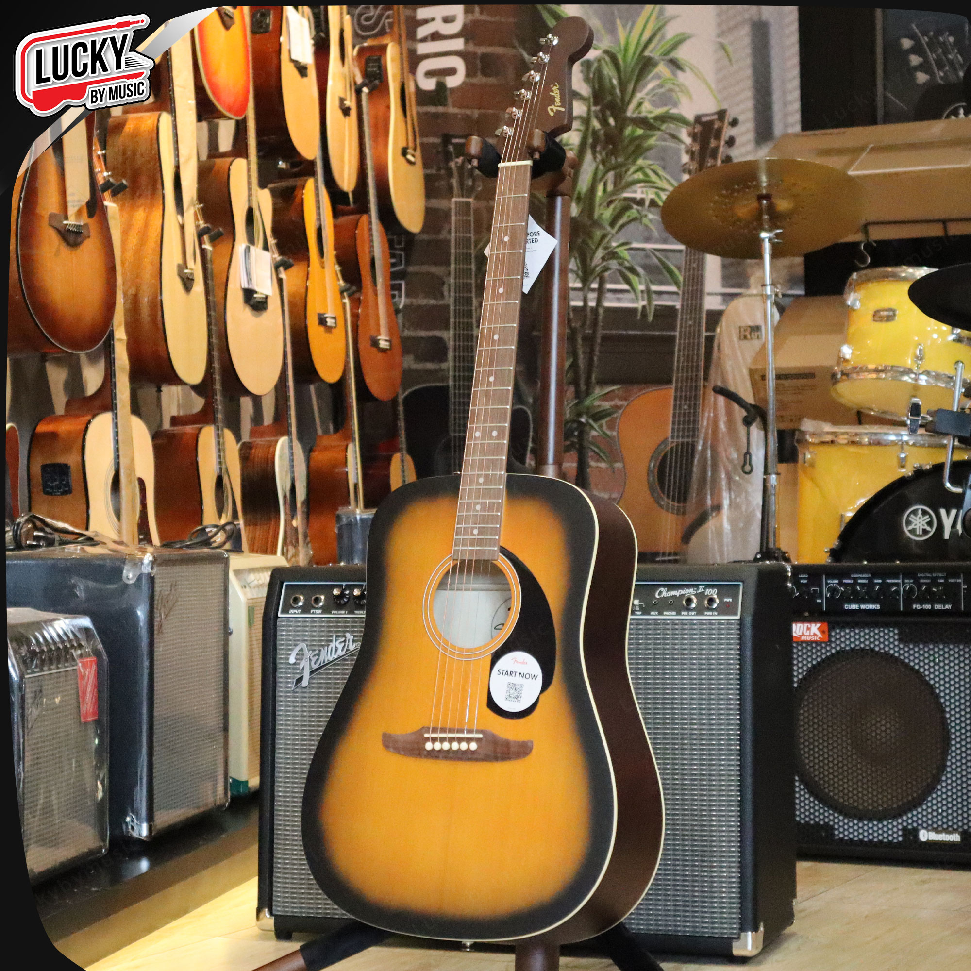 กีตาร์โปร่ง Fender California Debut Redondo หัวทรง 6-in-line