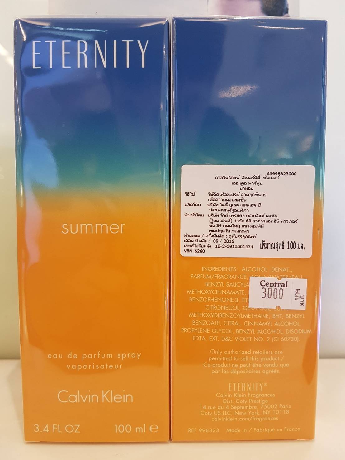น้ำหอม CK Eternity Women Summer 2017 EDP 100 ml. น้ำหอมแท้ 100%