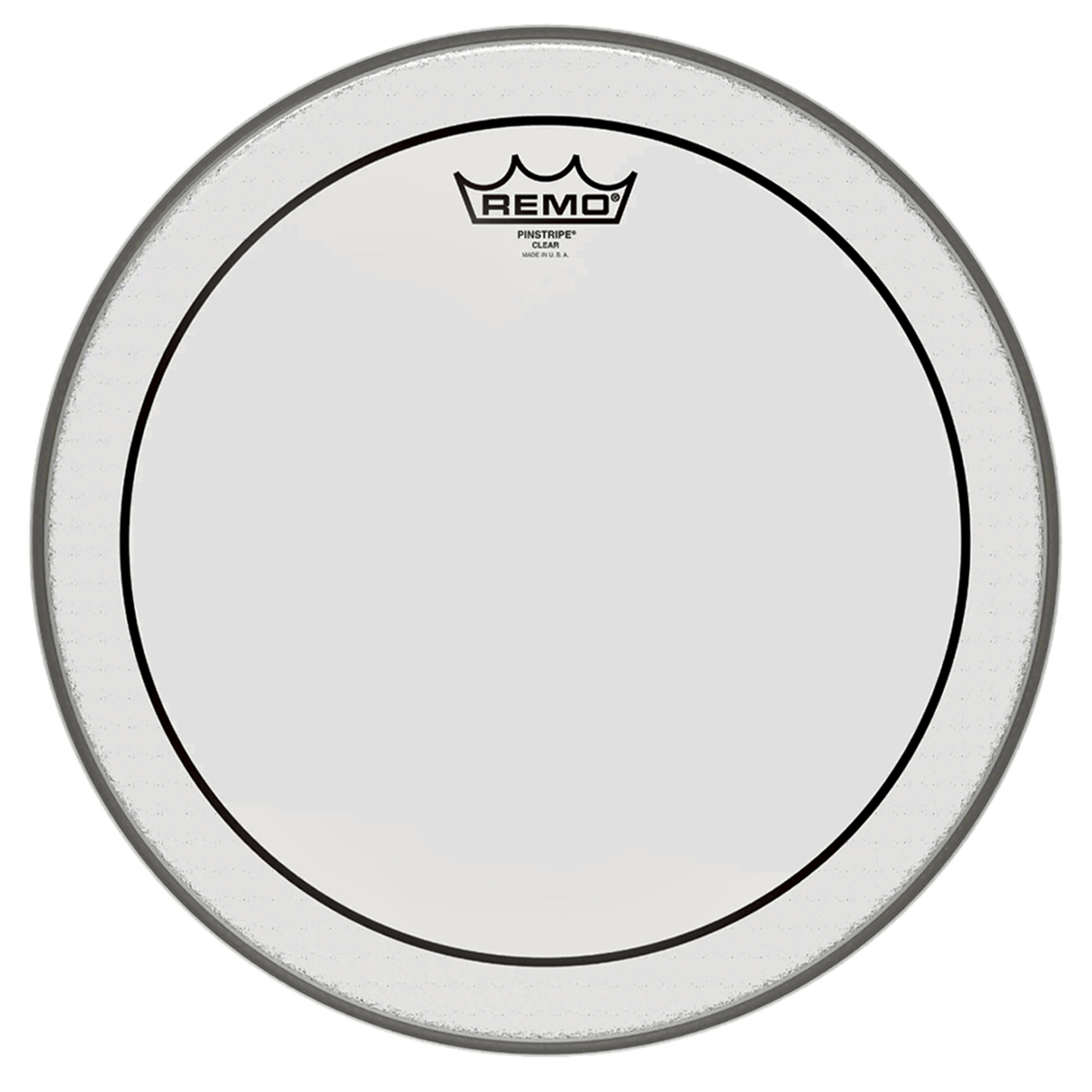 หนังกลอง REMO รุ่น Pinstripe Clear หนังกลอง 2 ชั้น ตัวหนังเคลือบมัน หนังทอมด้านตี หนังกระเดื่องด้านตี