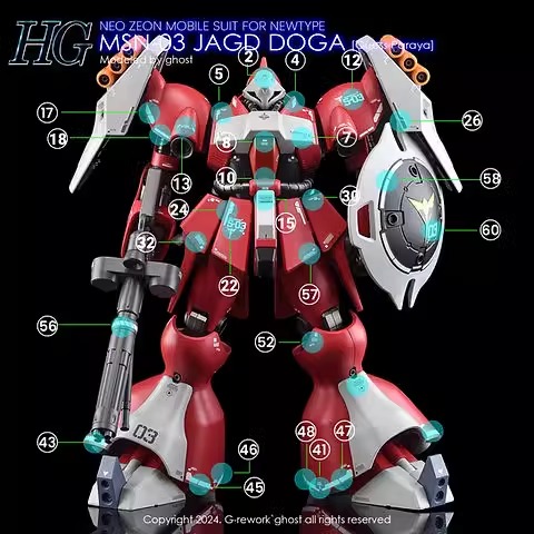 Water Decal 219 HG 1/144 Jagd Doga (Quess) ยี่ห้อ Ghost Decal