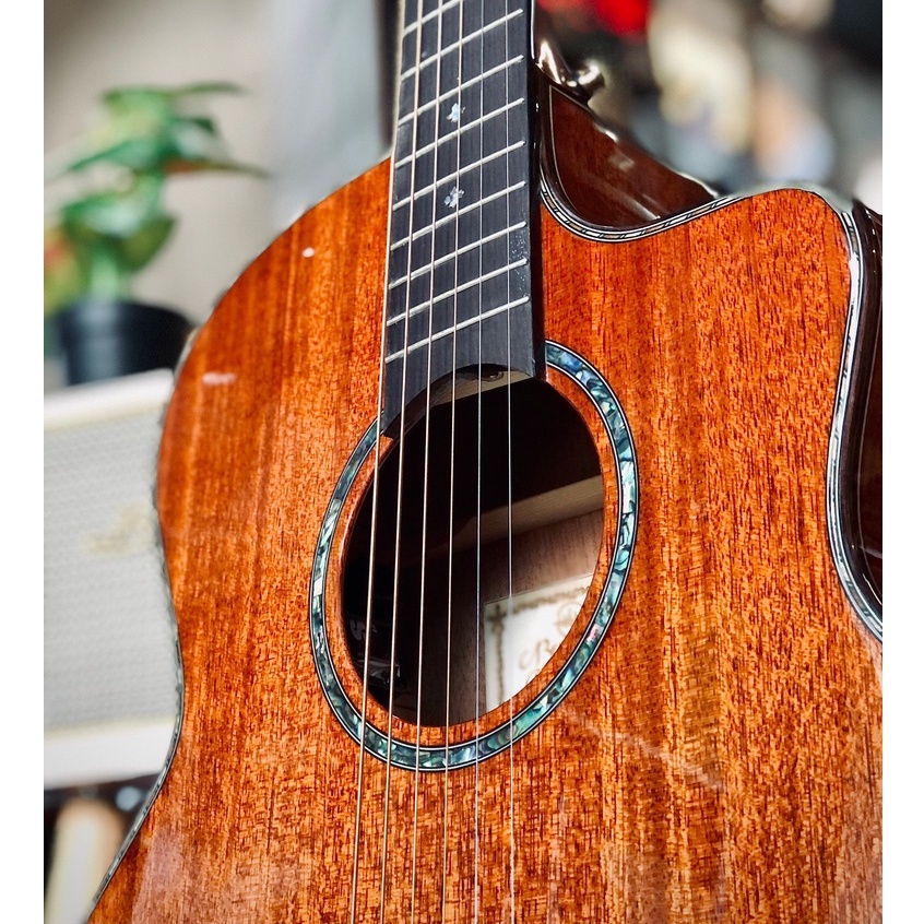 กีต้าร์โปร่งไฟฟ้า Resonance รุ่น R03 ไม้แท้ทั้งตัว สีไม้เข้ม