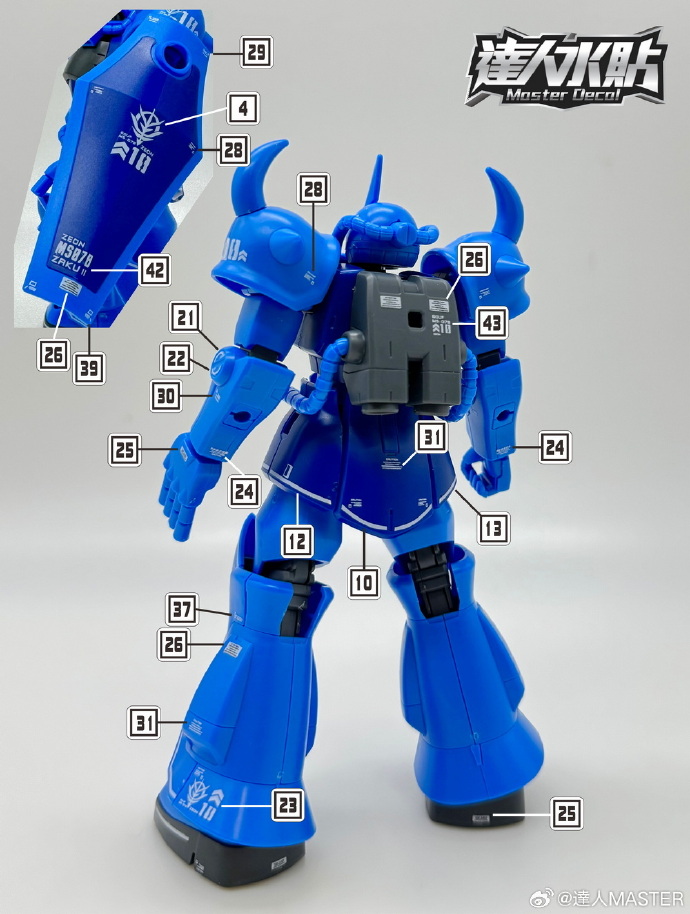 (Master Decal) Water Decal H031 HG1/144 MS-07B Gouf