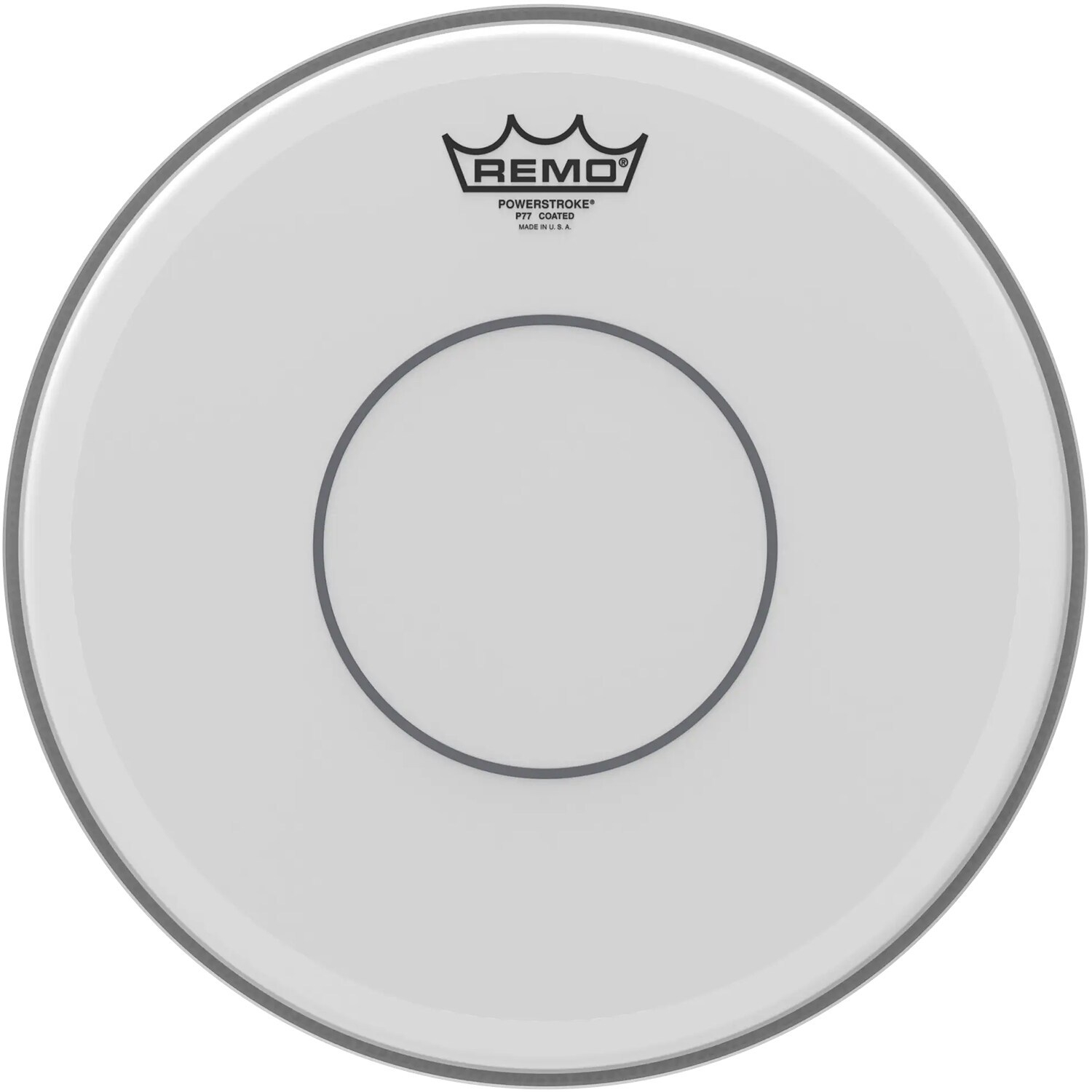 หนังกลอง Remo Powerstroke 77 Coated รุ่น P7-0113-C2 / P7-0114-C2 หนังสแนร์ 13-14 หนังสากสองชั้น แบบขุ่น พร้อมวงแหวนและเป้าใส