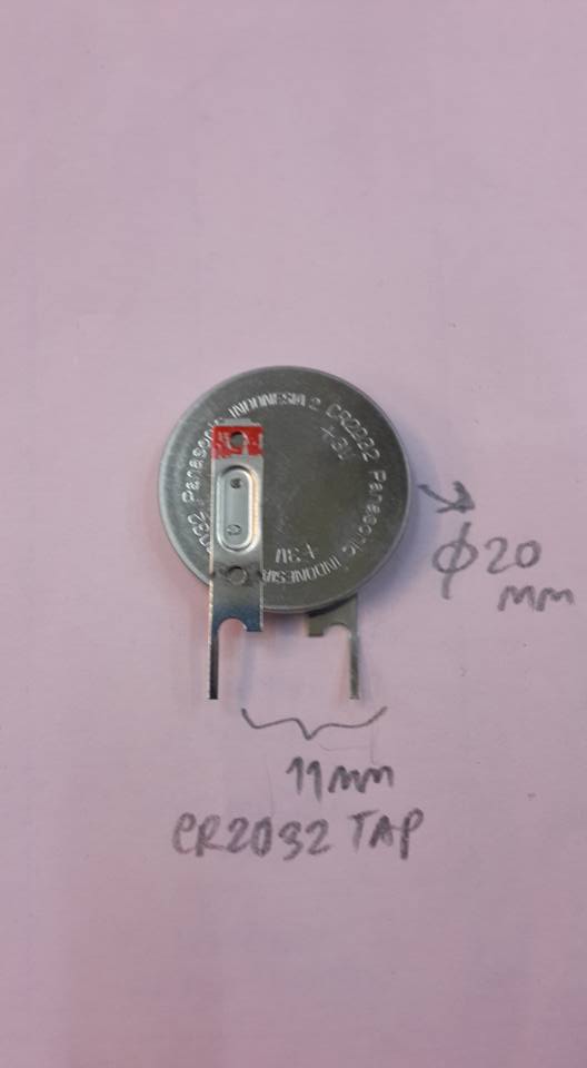 CR2032TAPถ่านกระดุม3VCR-2032/VBN 2ขาลงปริ้นPCBถ่านกระดุม3VCR-2032/VBN 2ขาลงปริ้นPCB Lithium Coin Battery 3V/220mAh,Diameterขนาดอ้วน20mm