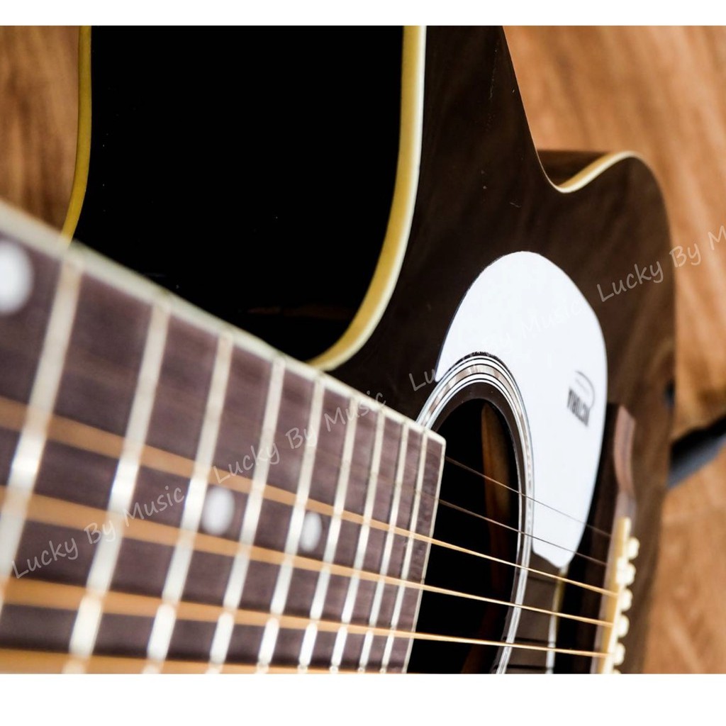 กีต้าร์โปร่ง เก็บเงินปลายทาง Victoria ขนาด 40 นิ้ว สีดำ พร้อมของแถมครบชุด เครื่องตั้งสาย สายสะพาย และใบคอร์ด