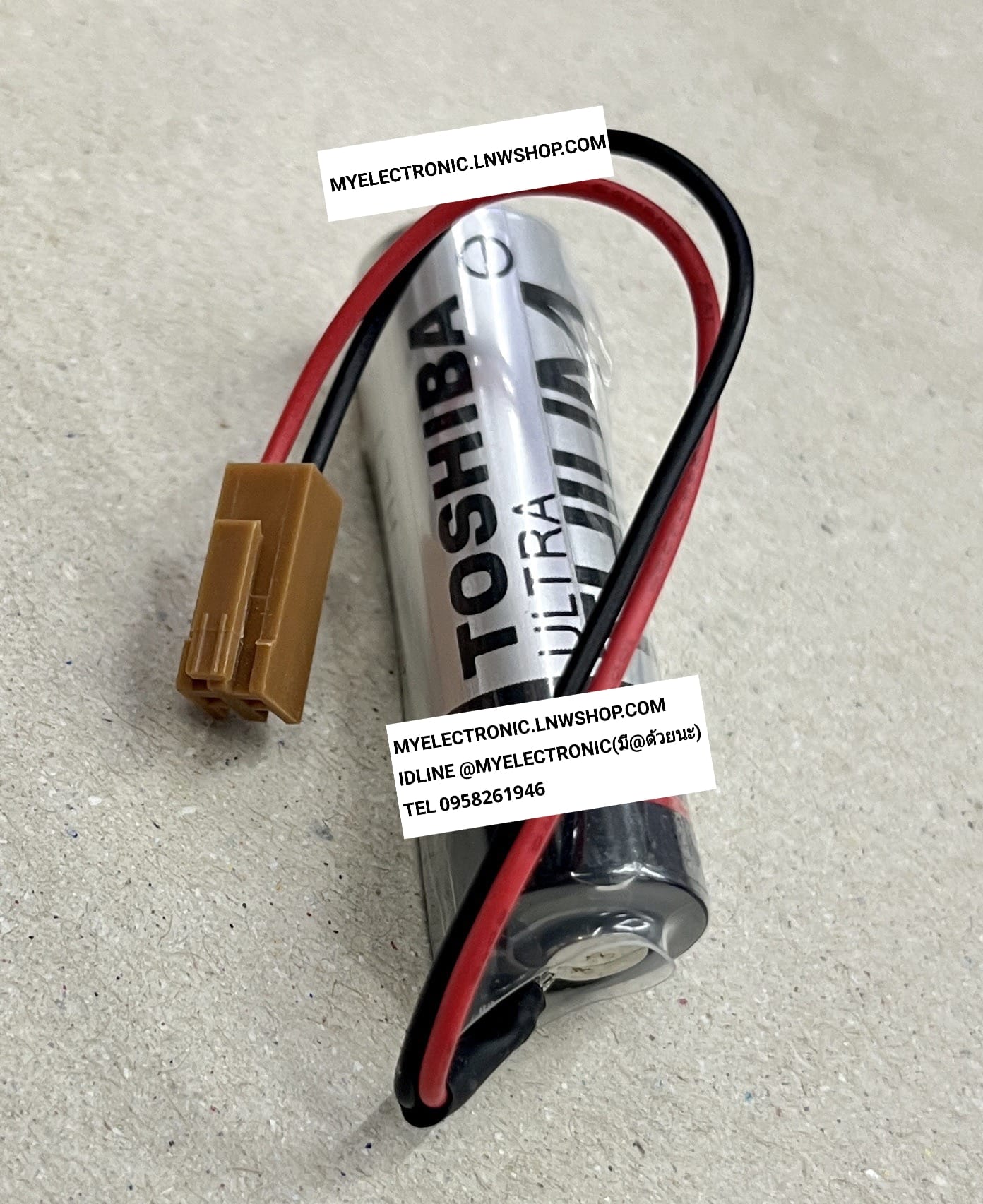 ขาย ER6V/3.6V แบตเตอรี่ ลิเทียม ขั้วเสียบสีน้ำตาล CONNECTOR สีน้ำตาล BATTERRY LITHIUM ยี่ห้อ TOSHIBA โตชิบ้า ราคา ตัวละ . . . . หน่วย บาท