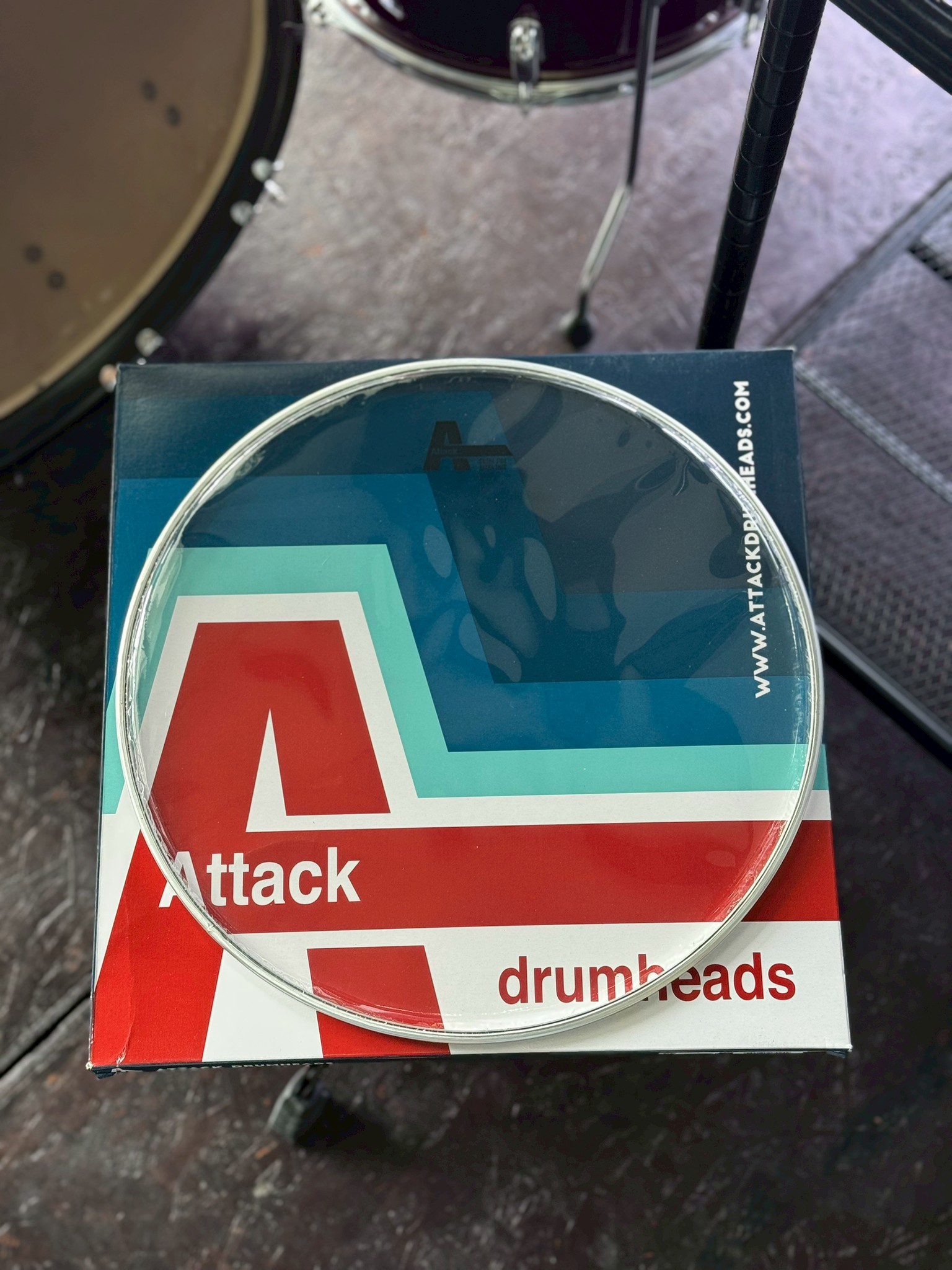 ชุดหนังกลอง Attack DHAROCKI 4-Pack 10 12 14C 16 ขนาด 10/12/14/16 หนังกลองชั้นเดียว หนา 10 มิล วัสดุพิเศษ Dynaflex 1แพ็ค4ใบ