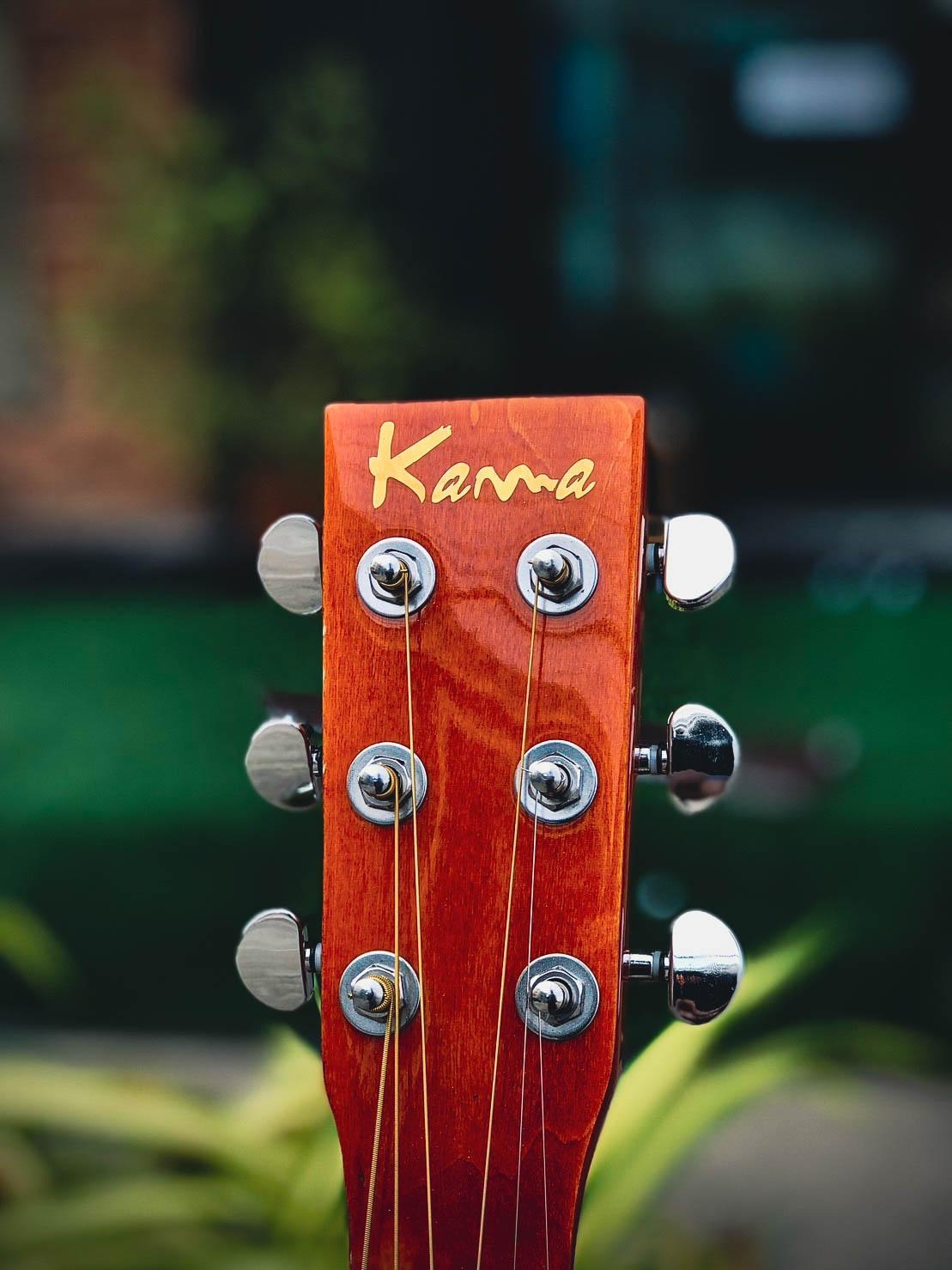 KAMA K-410D กีต้าร์โปร่ง ขนาด 41 นิ้ว สีโอ็คเงา ทรง D ทัชชิ่งต่ำ จับง่าย เสียงใส กีตาร์โปร่ง