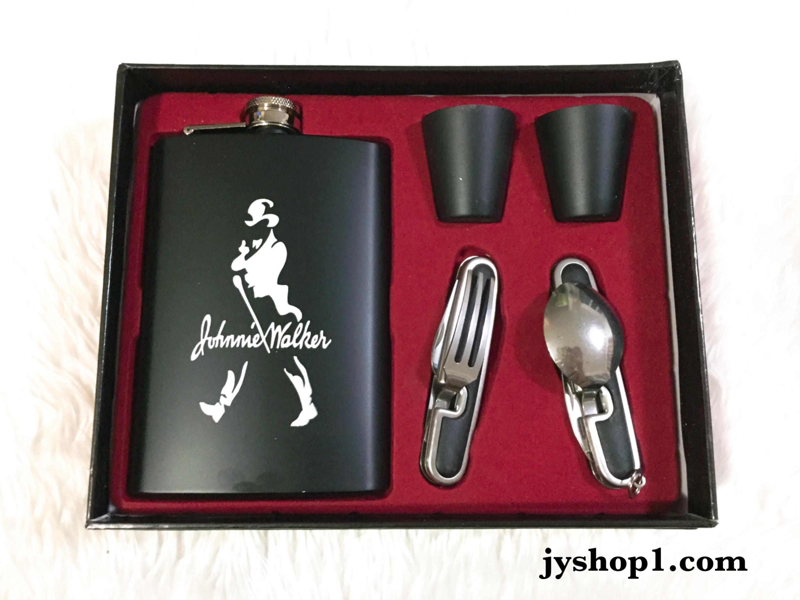 ขวดเหล้า ขวด แบบชุด+ช้อนส้อม Johnnie