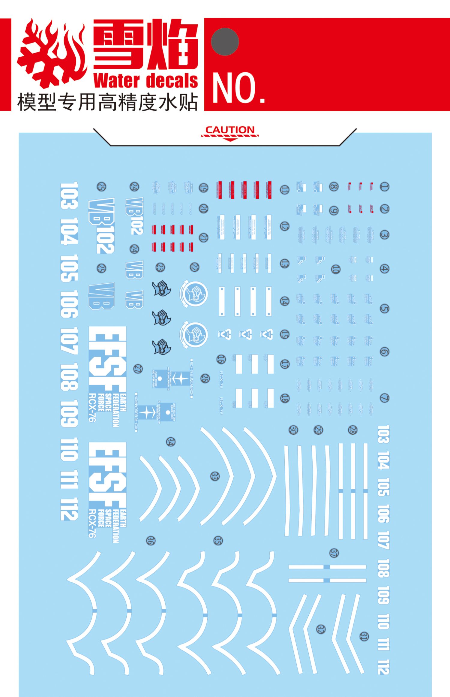 Decal 020 HG1/144 Guncannon First Type ยี่ห่อ X-Y model