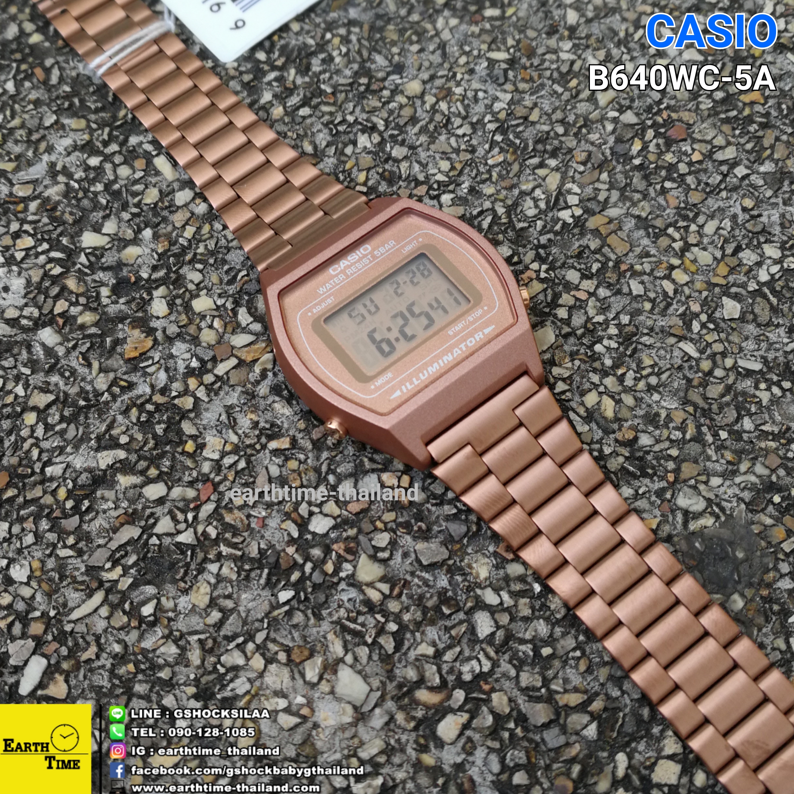 CASIO DATA BANK DIGITAL สี PINK GOLD รุ่น B640WC-5A