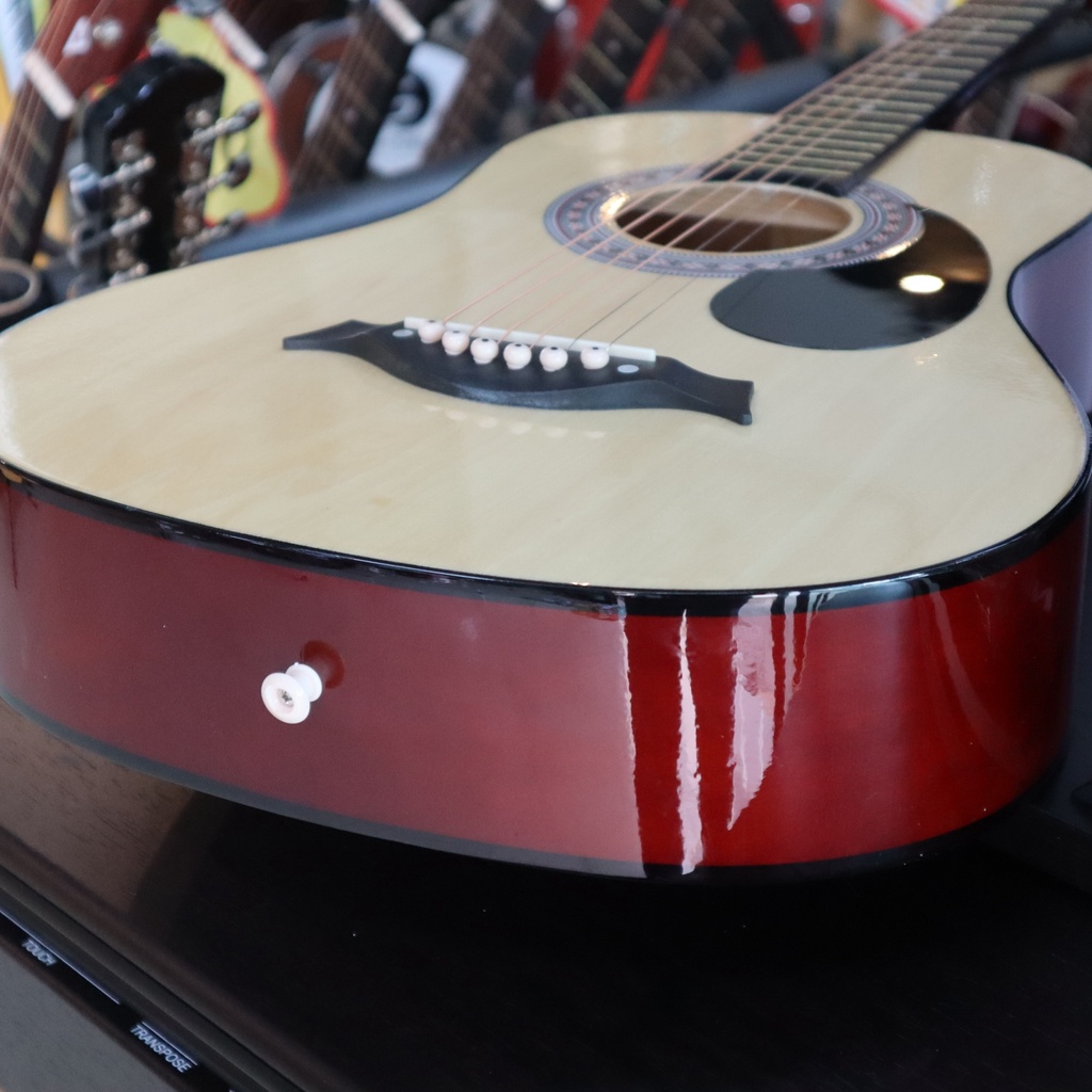 TAKANE กีต้าร์โปร่ง ขนาด36นิ้ว สีไม้ ของแถม 7 ชิ้น