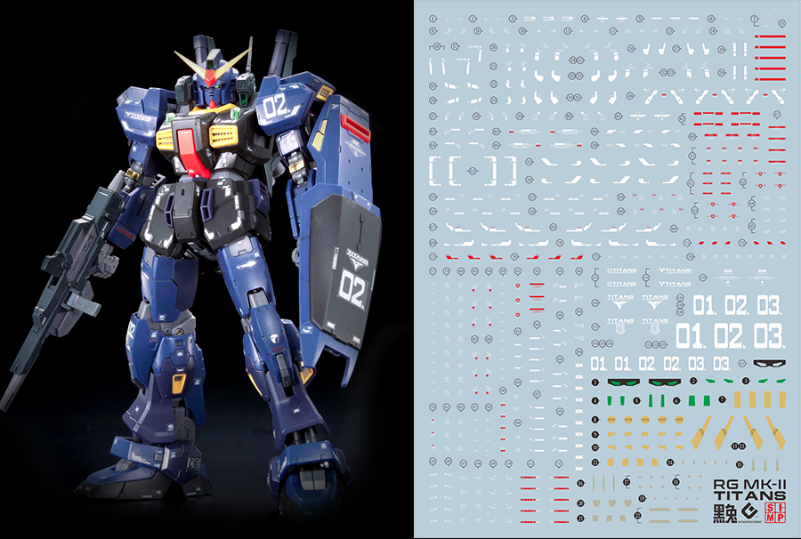 092 Water Decal RG Gundam MKII Titan ยี่ห่อ S.I.M.P. Model Decal