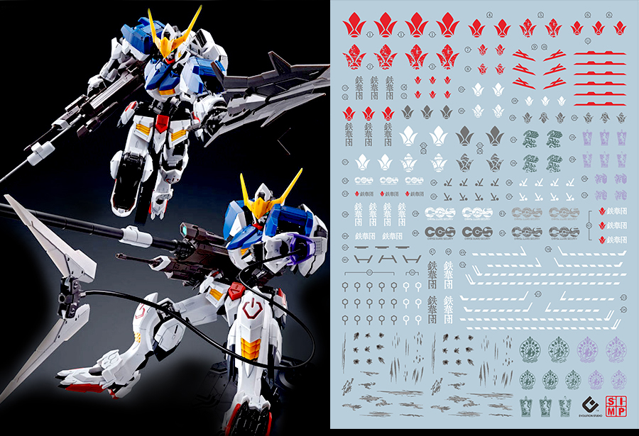 099 Water Decal MG1/100 Gundam Barbatos Expansion Parts Set ยี่ห่อ S.I.M.P. Model Decal