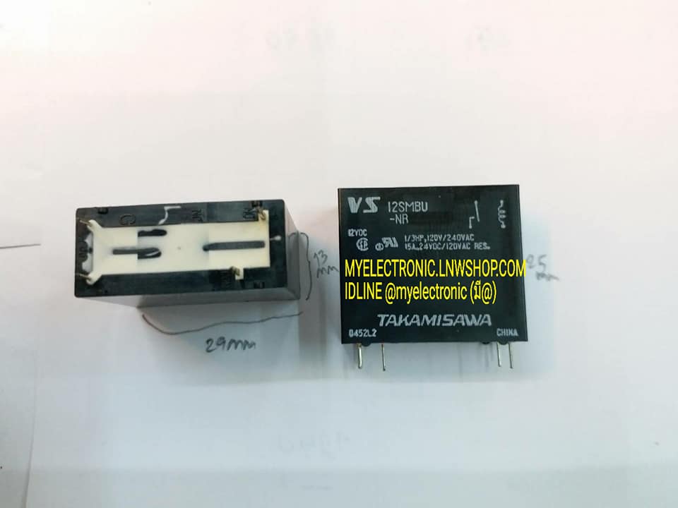 รีเลย์VS12MBU-NR,รีเลย์12MBU-NR,ยี่ห้อTAKAMISAWA,รีเลย์คอยล์12VDC,RELAYCOIL12VDC4ขามี15A240VACตัวล่ะ