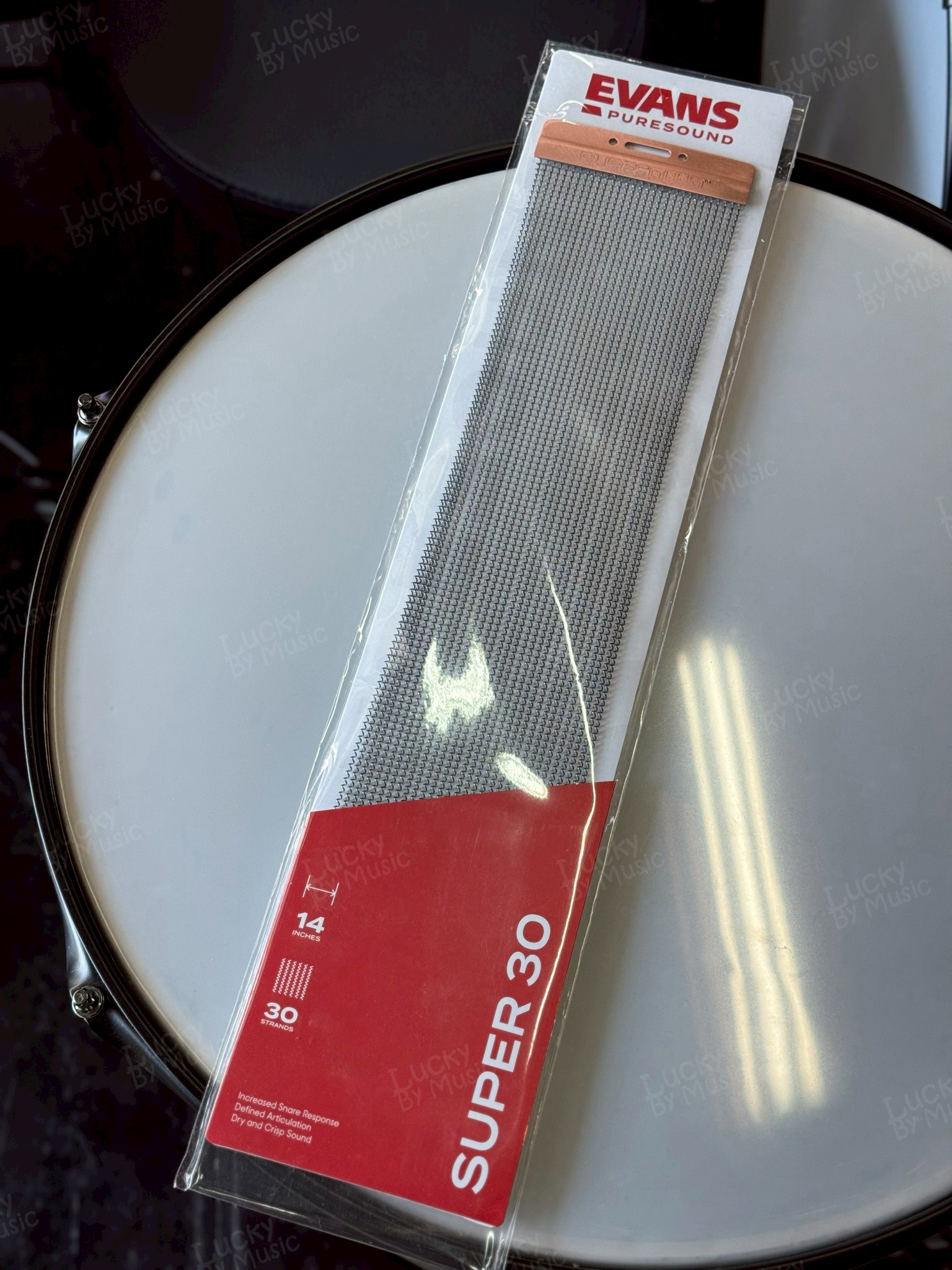 แส้สแนร์ EVAN PureSound สำหรับ14 นิ้ว Super 30 Snare Wires ให้เสียงสแนร์คมชัดและหนาขึ้น Made in USA.