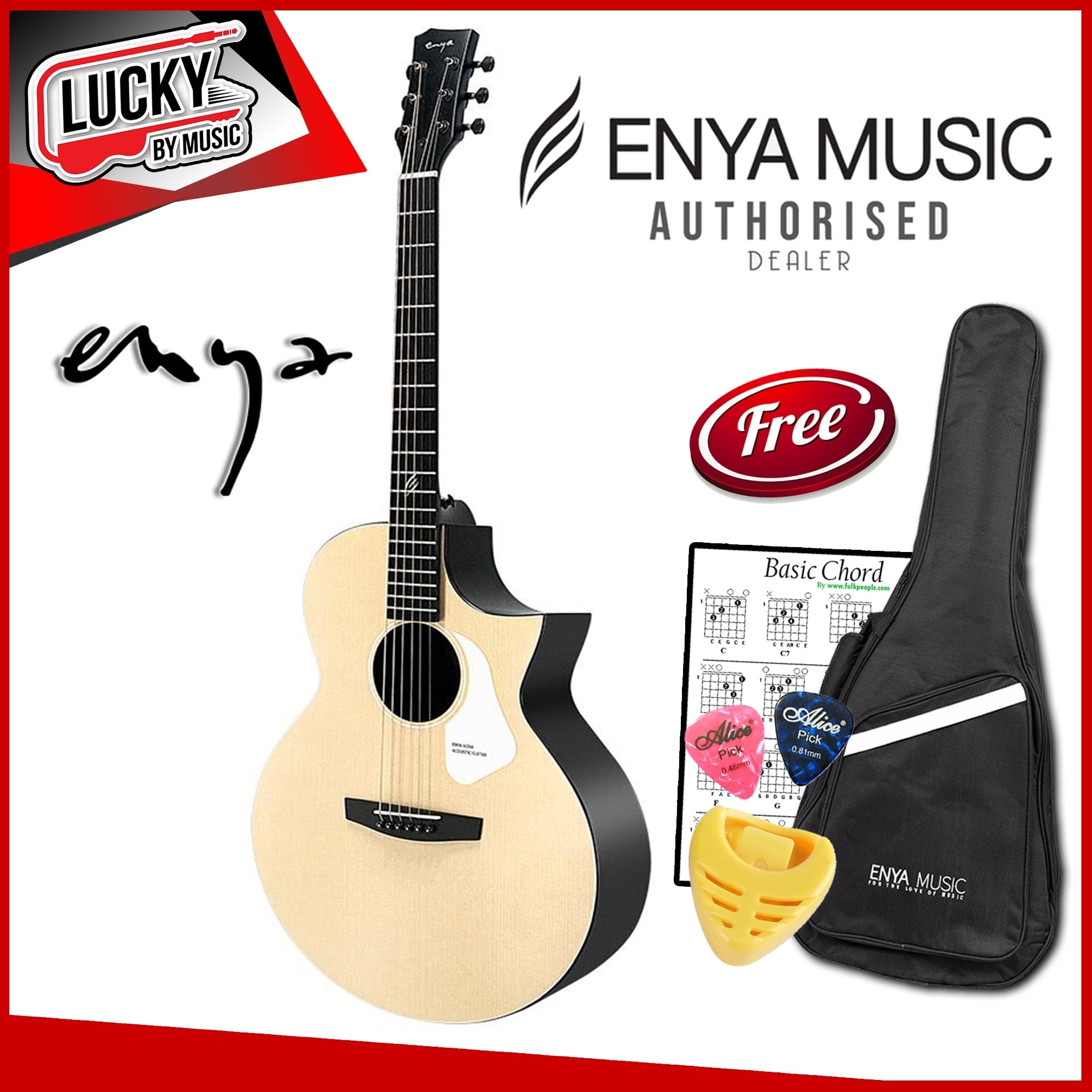กีต้าร์โปร่งไฟฟ้า Enya รุ่น NOVA G (สีไม้) ขนาด 41 นิ้ว คาร์บอนไฟเบอร์ [ฟรี กระเป๋า ปิ๊ก ที่เก็บปิ๊ก ใบคอร์ด]