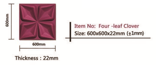 แผ่นผนัง3มิติ PU LEATHER รุ่น Four-Leaf Cover
