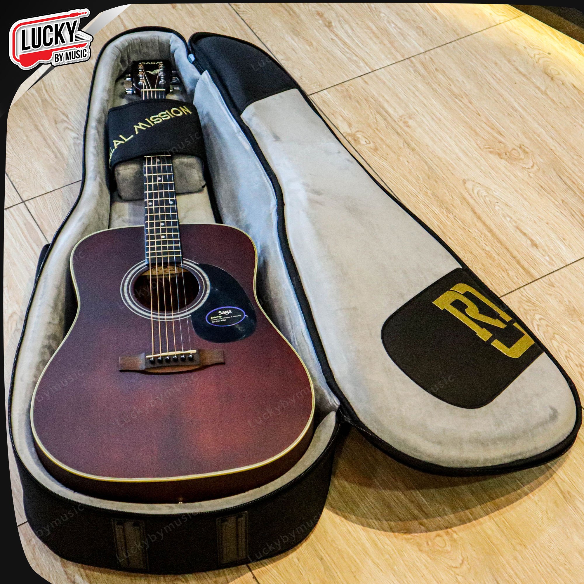 Real Mission ซอฟเคสกีตาร์โปร่ง-โปร่งไฟฟ้า Soft Case กระเป๋ากีตาร์โปร่ง ป้องกันการกระแทก ฟองน้ำหนามาก