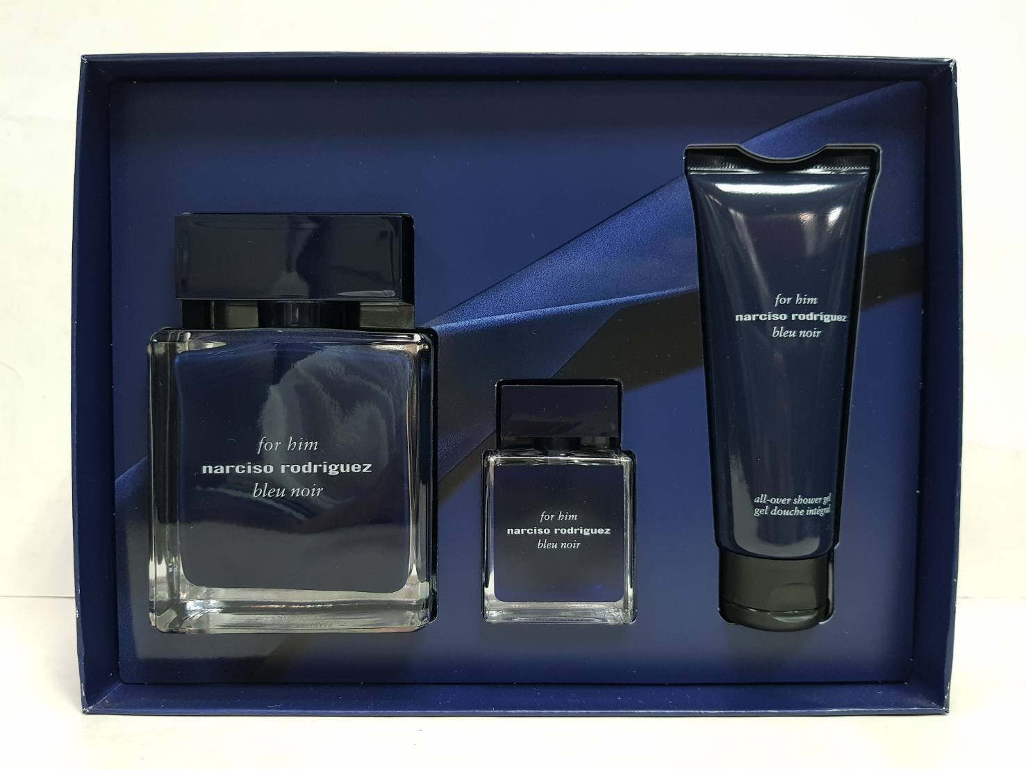Set Narciso Rodriguez Bleu Noir EDT 90ml. Mini 7ml. Shower Gel 75ml.น้ำหอมแท้ 100%