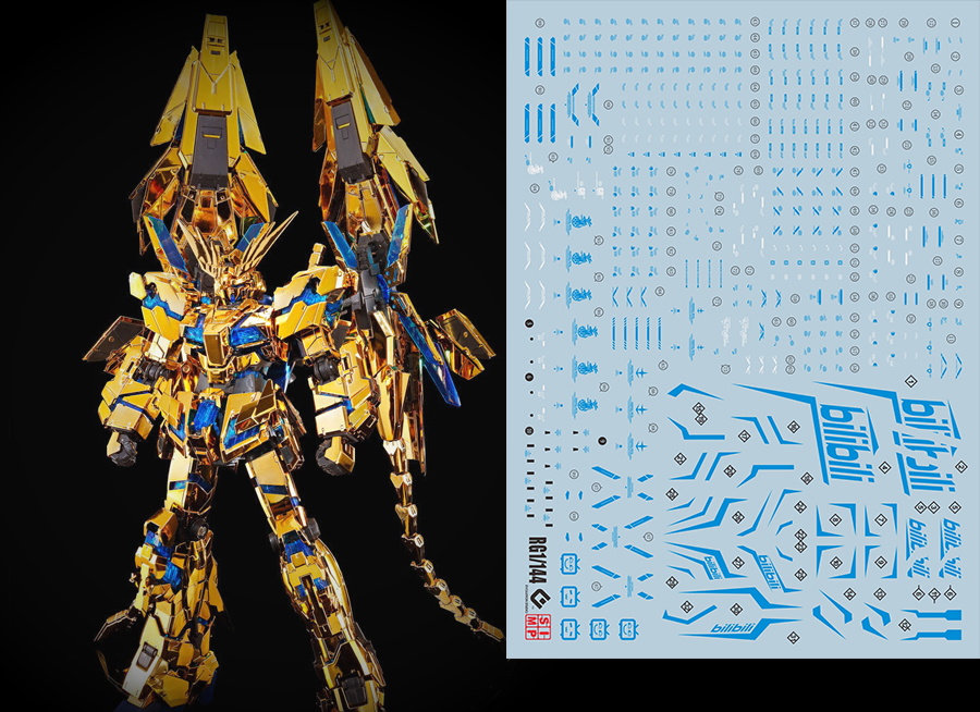 044 Water Decal RG1/144 Unicorn03 Phenex - Narrative ver สีฟ้า ยี่ห่อ S.I.M.P. Model Decal (สินค้าเหลือ 1 แผ่น กรุณารอทางร้านแจ้งกลับนะครับ )