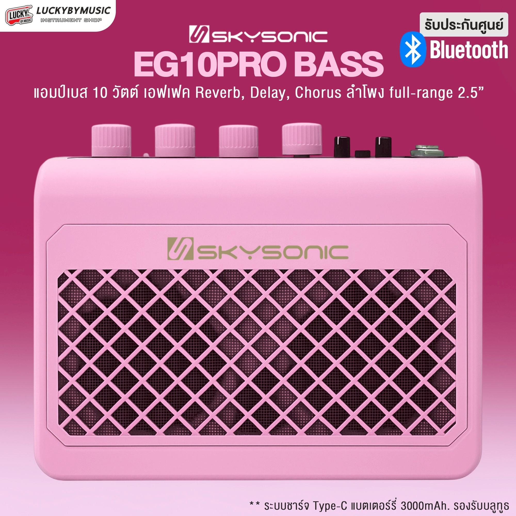 แอมป์เบส Skysonic รุ่น EG10PRO Bass Amplifier ตู้แอมป์เบส ขนาด 10 วัตต์ - ประกันศูนย์