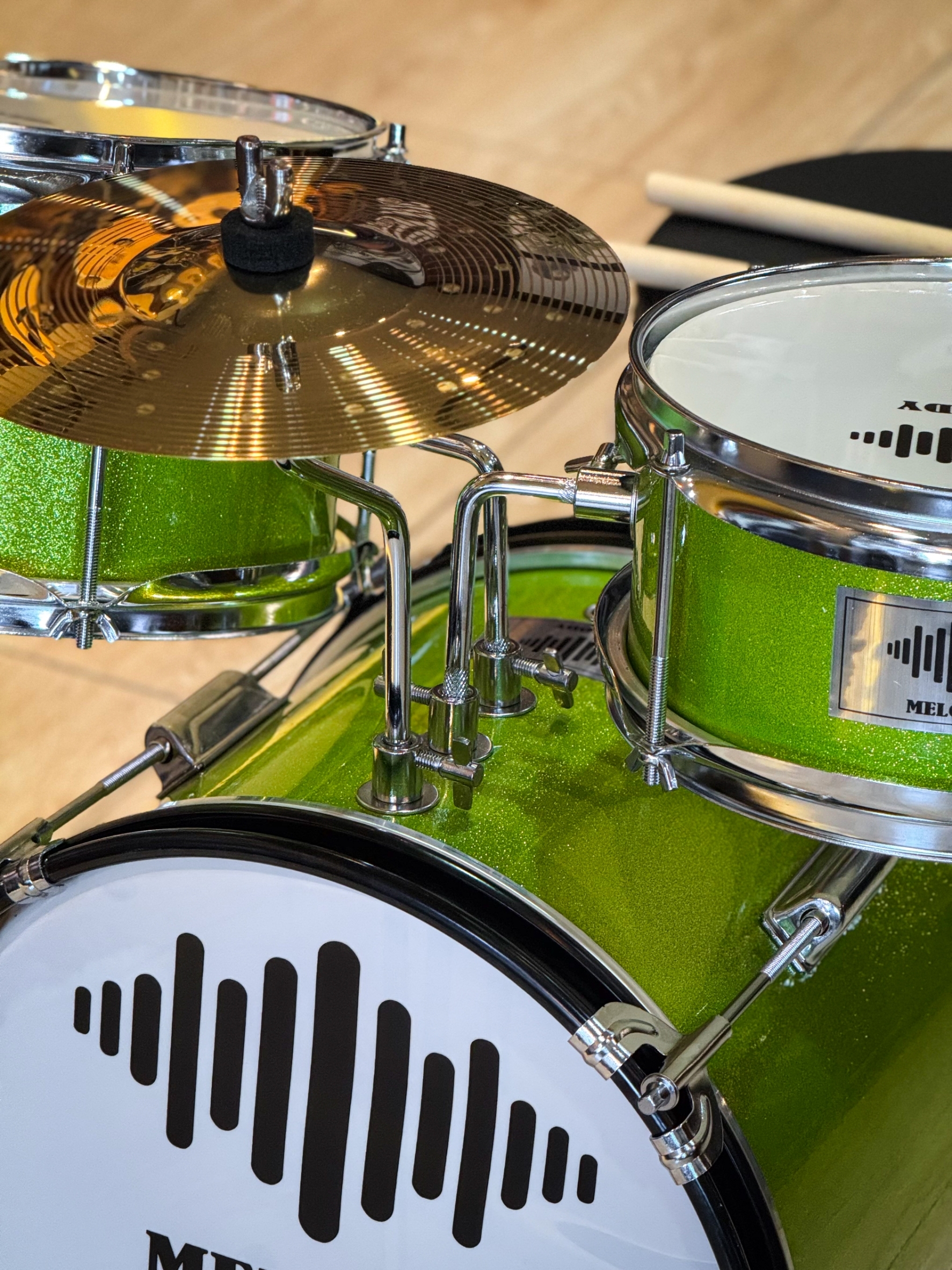 กลองชุดเด็ก MELODT SET 3 ใบ สีเขียว ครบชุด (สำหรับเด็ก1-10 ปี)