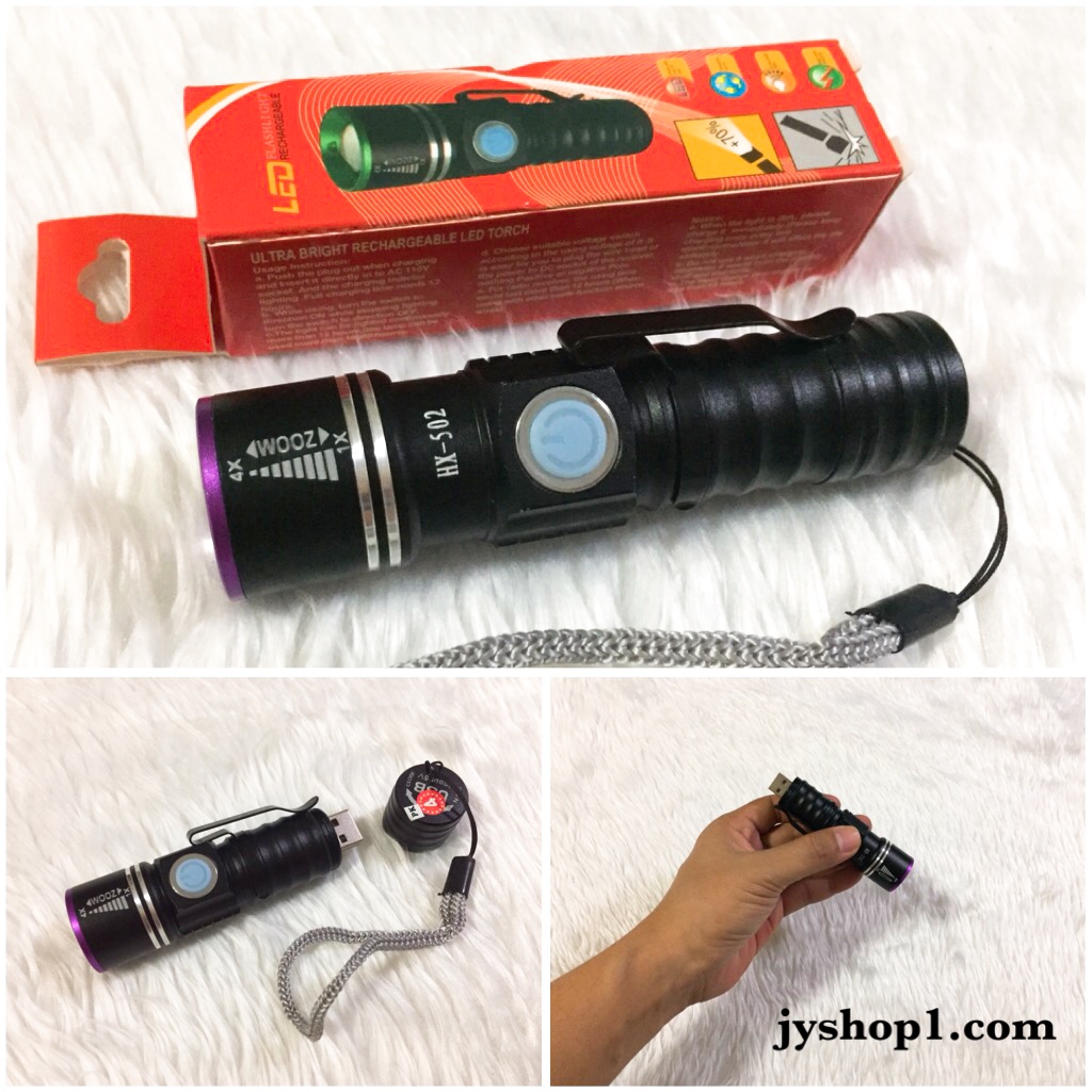 ไฟฉาย ไฟฉายชาร์จไฟ USB HX-502