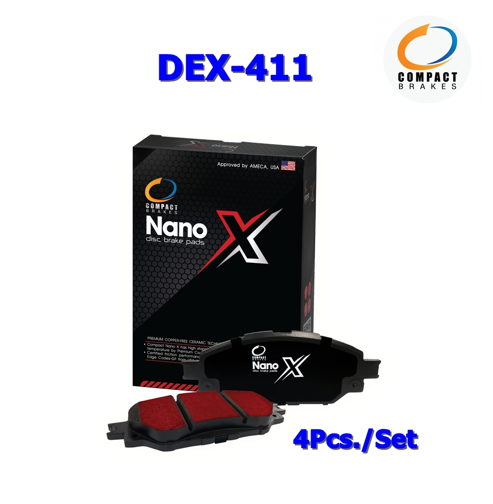 ผ้าเบรคคู่หลัง HONDA JAZZ GE 1.5 ปี 2008-2013 (แจส จีอี), CITY 1.5 i VTEC (เฉพาะตัว V, SV) ปี 2009-2012 COMPACT DEX-411