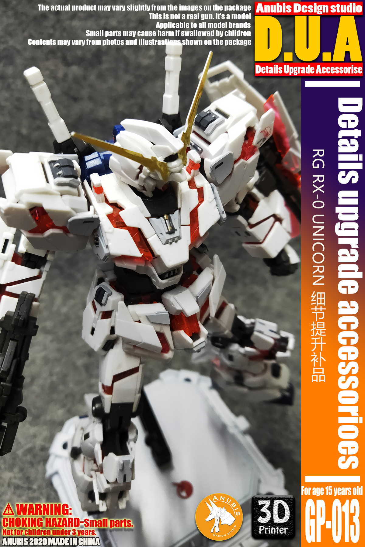 Preorder GP013 D.U.A.(Detals Upgrade Accessorise) 3D Printer Part RG1/144 Gundam Unicorn ยี่ห่อ Anubis สำเนา