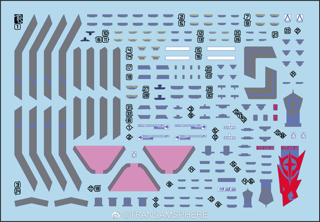 Water Decal 037 MG1/100 Gundam AGE-2 SP.Ver. ยี่ห่อ TRS-Decal
