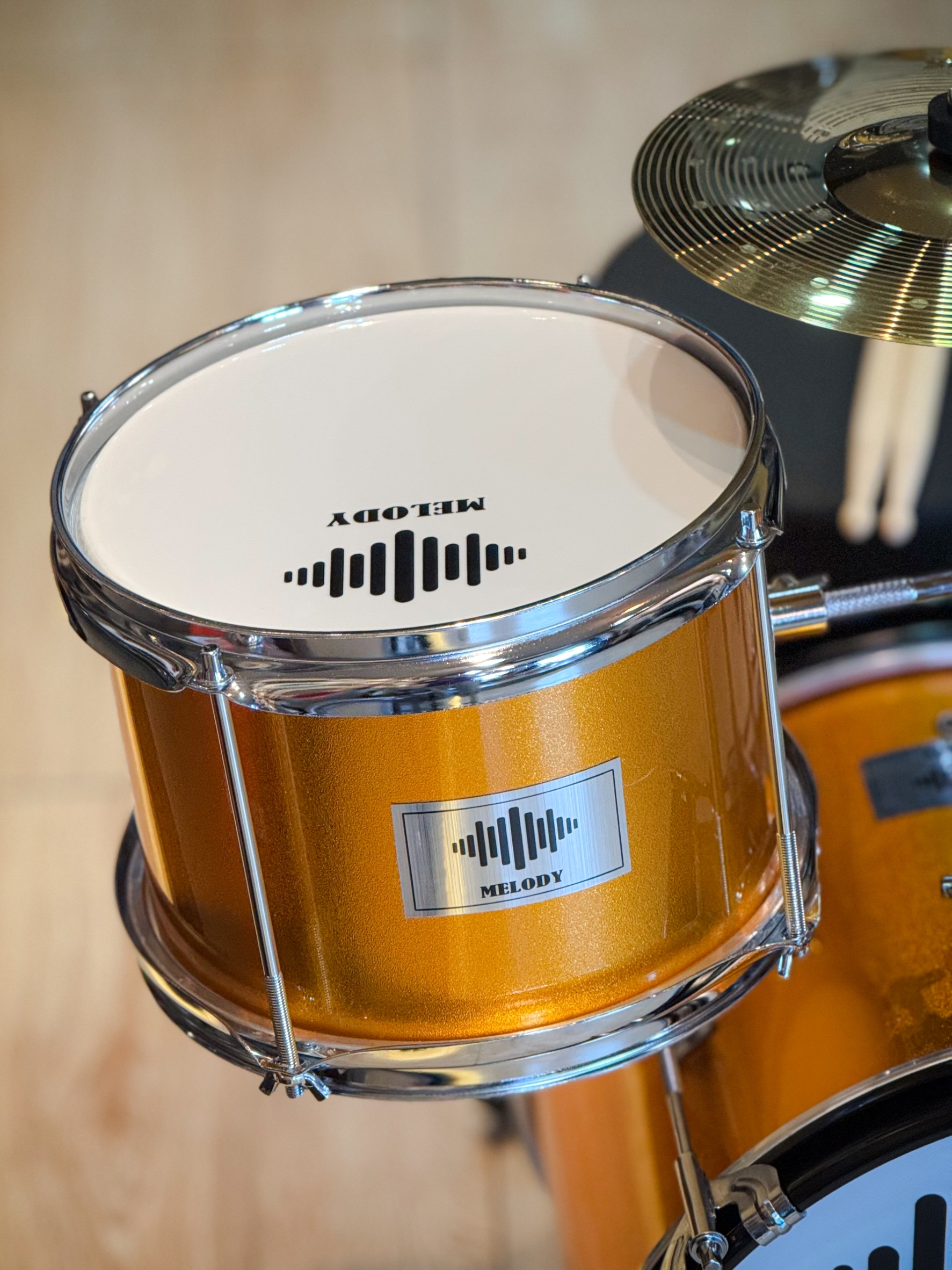 กลองชุดเด็ก MELODT SET 3 ใบ สีเหลือง ครบชุด (สำหรับเด็ก1-10 ปี)