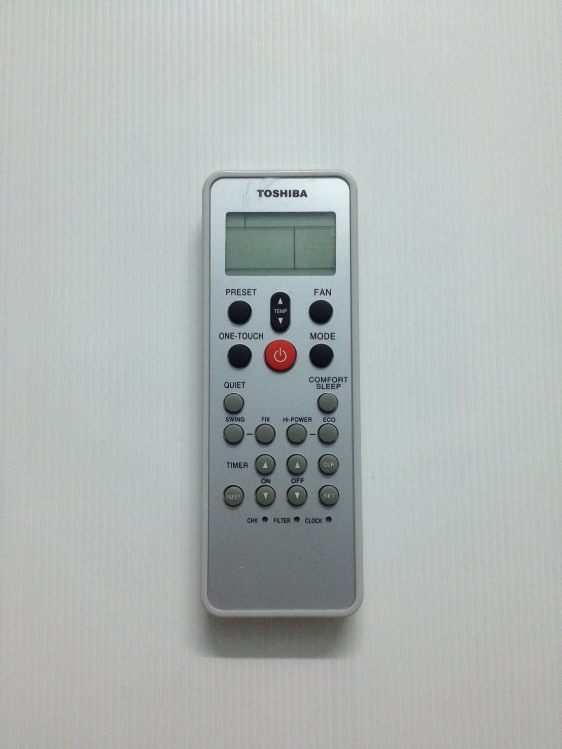 รีโมทแอร์ โตชิบ้า Toshiba ใหญ่ขาว ปุ่มแดง แท้