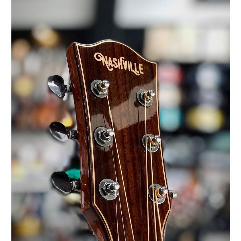 Nashville กีต้าร์โปร่งไฟฟ้า รุ่น GA-R10N-EQ LH สำหรับมือซ้าย หน้าไม้แท้ Top Solid ทรง Grand