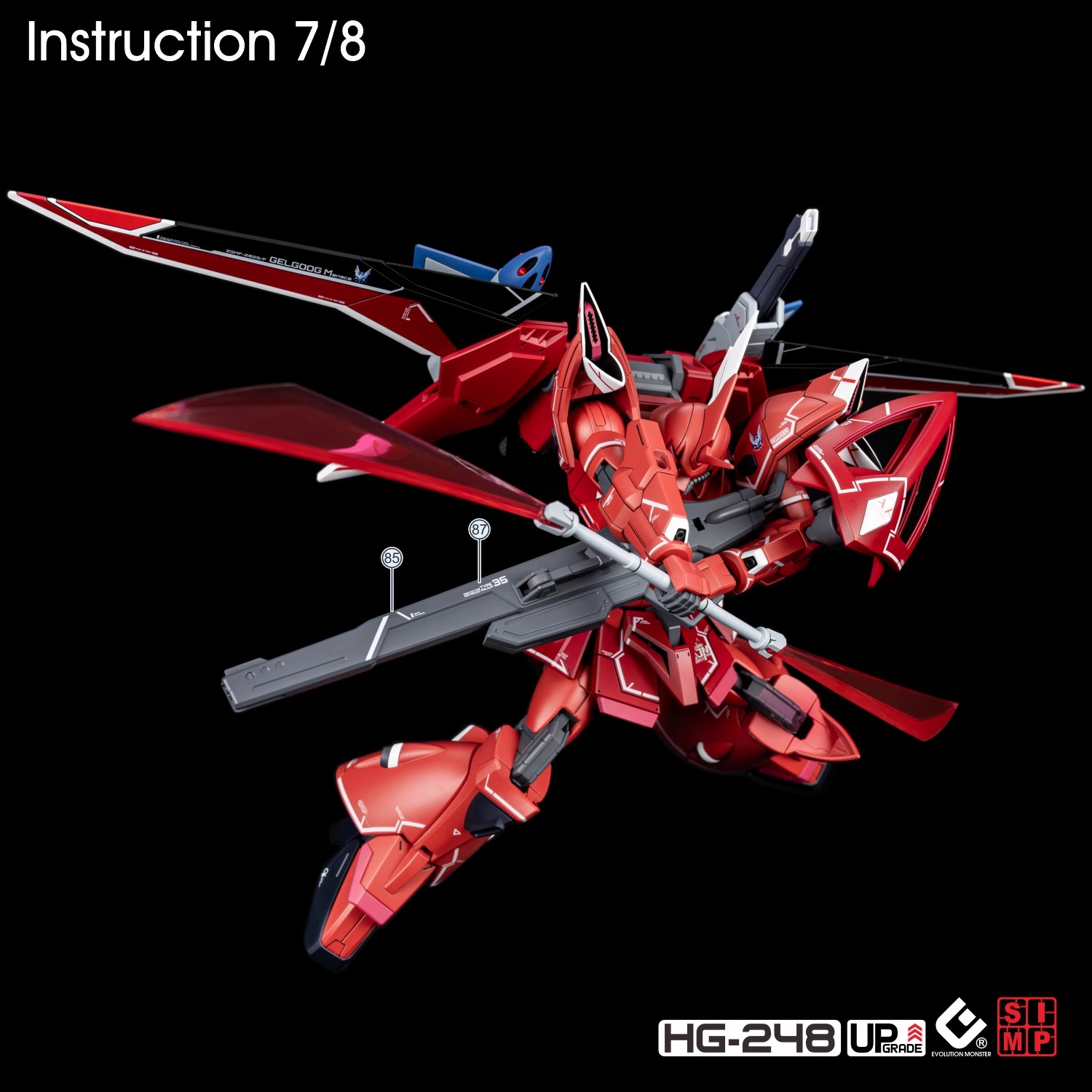 225 Water Decal HG 1/144 Gelgoog menace ยี่ห้อ S.I.M.P. Model Decal