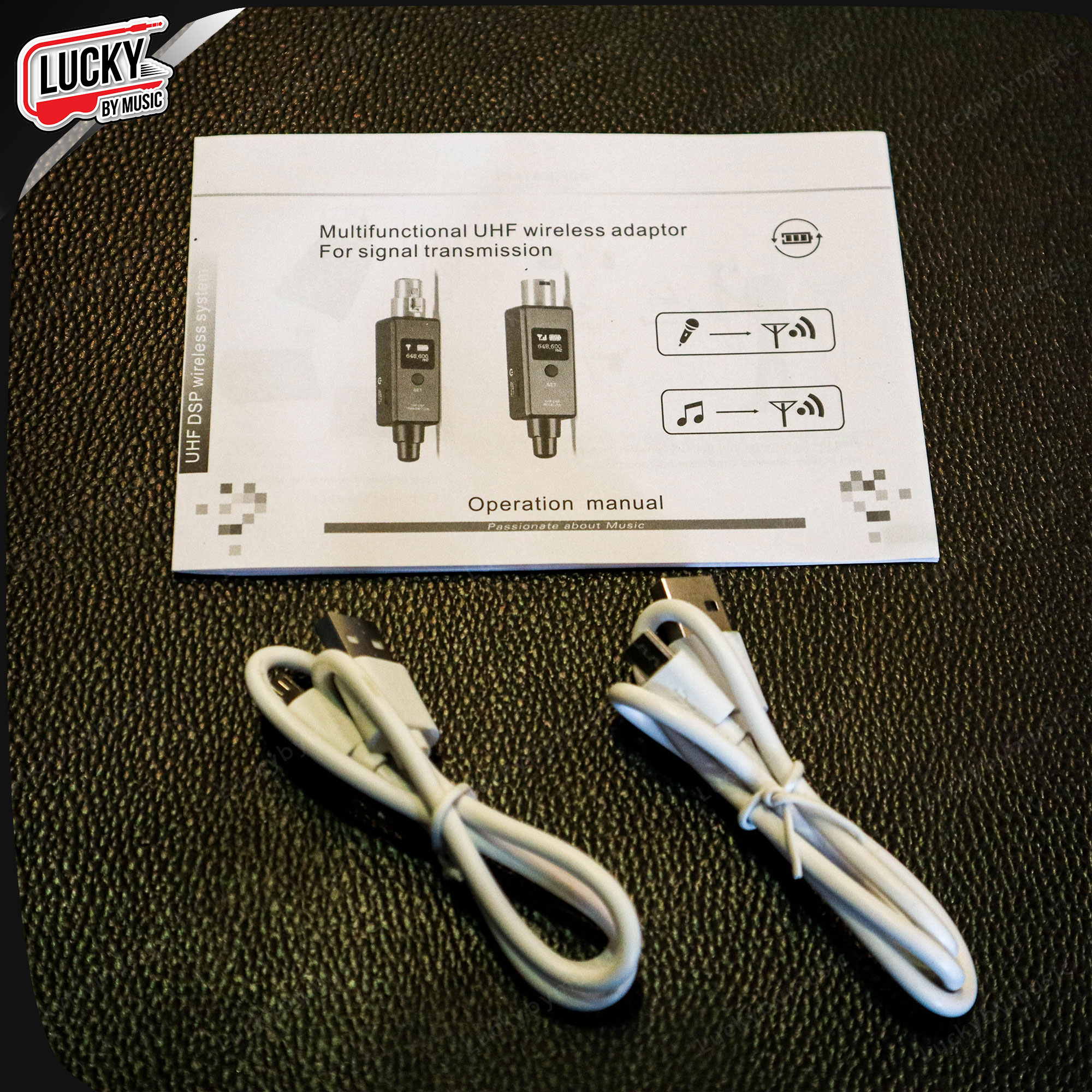 เครื่องส่งสัญญาณไมโครโฟนไร้สาย UHF (1 คู่ ) สําหรับไมโครโฟนไดนามิก คอนเดนเซอร์ - ประกันศูนย์