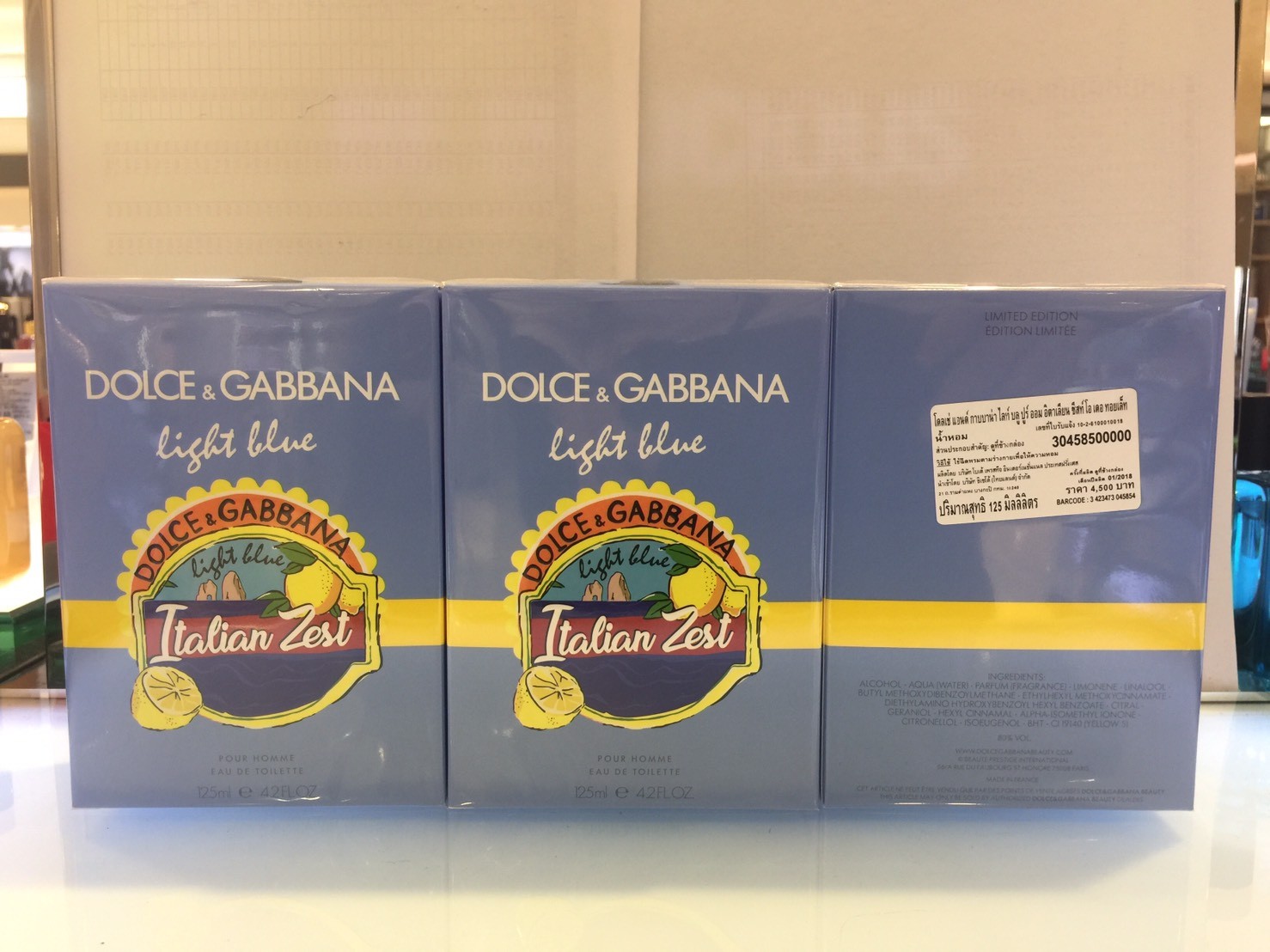 น้ำหอม D&G Light Blue Italian Zest Pour Homme EDT 125ml. น้ำหอมแท้ 100%