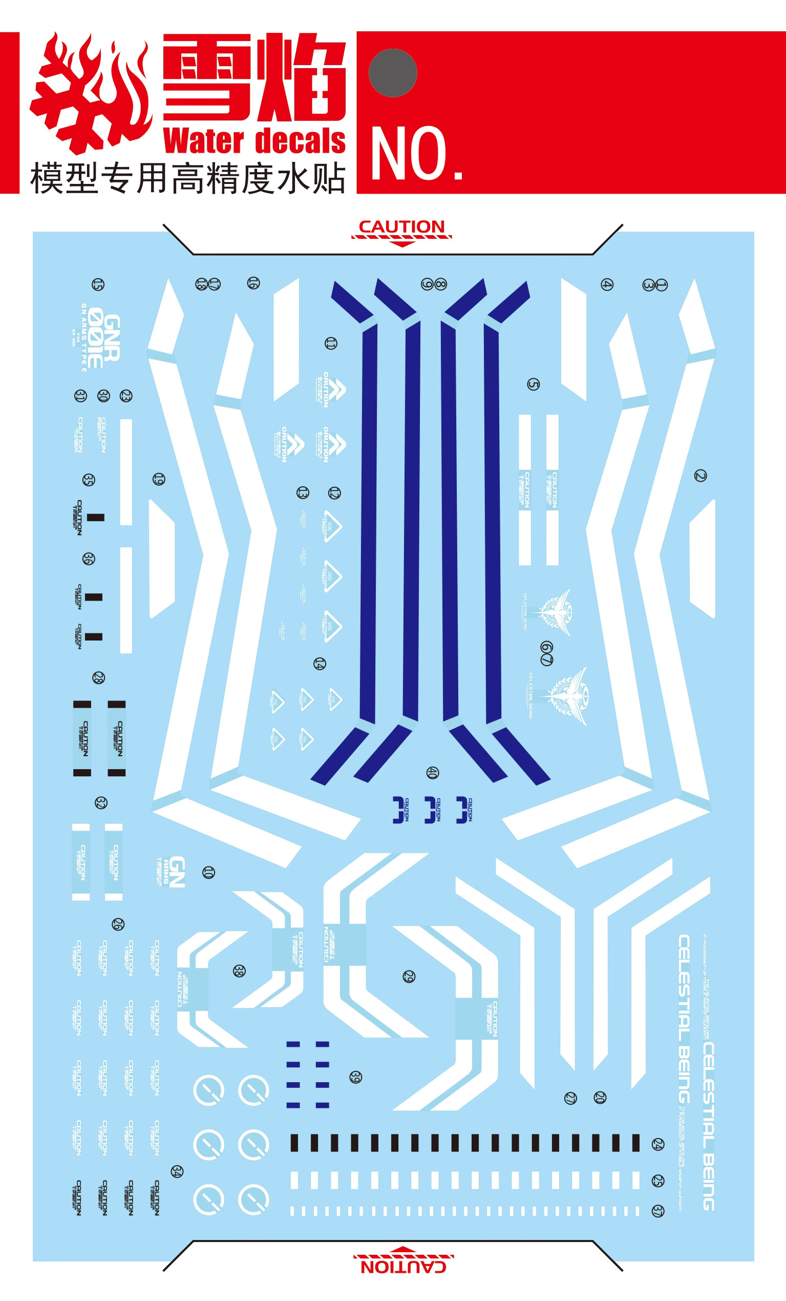 Decal 001 HG1/144 GN Arm ยี่ห่อ X-Y model