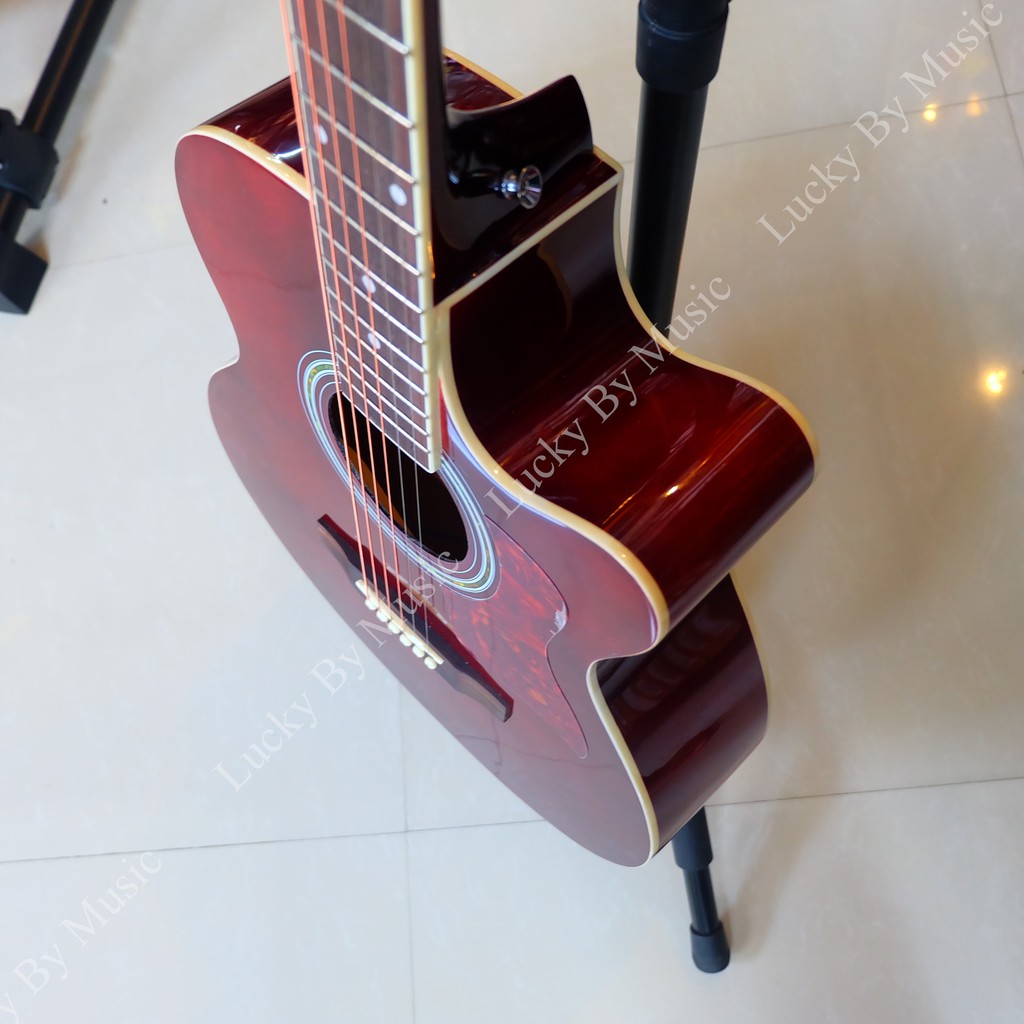 กีตาร์โปร่งไฟฟ้า มีจูนเนอร์ในตัว Martinlee รุ่น ML-408C สีโอ๊ค เสียงเพราะ เล่นง่าย ดีไซด์สวย แถมยังมีจูนเนอร์ในตัว