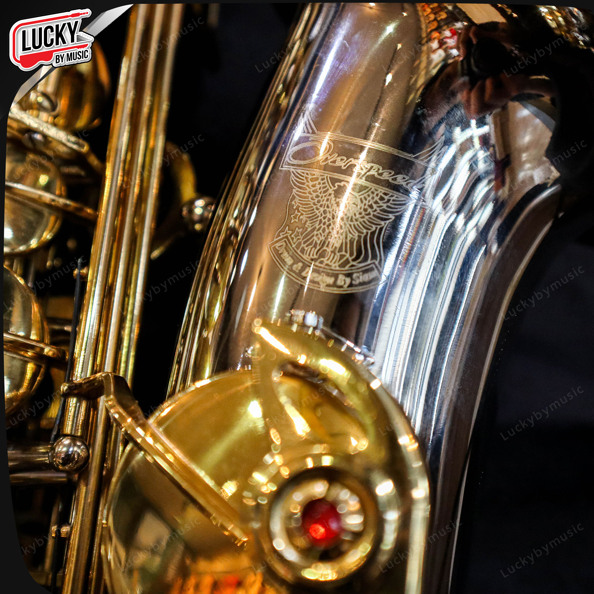 Overspeed แซกโซโฟน อัลโตแซ็ก สีทูโทน Saxophone Alto (Eb) พร้อมกล่องบุกำมะหยี่ ครบชุดพร้อมใช้งาน