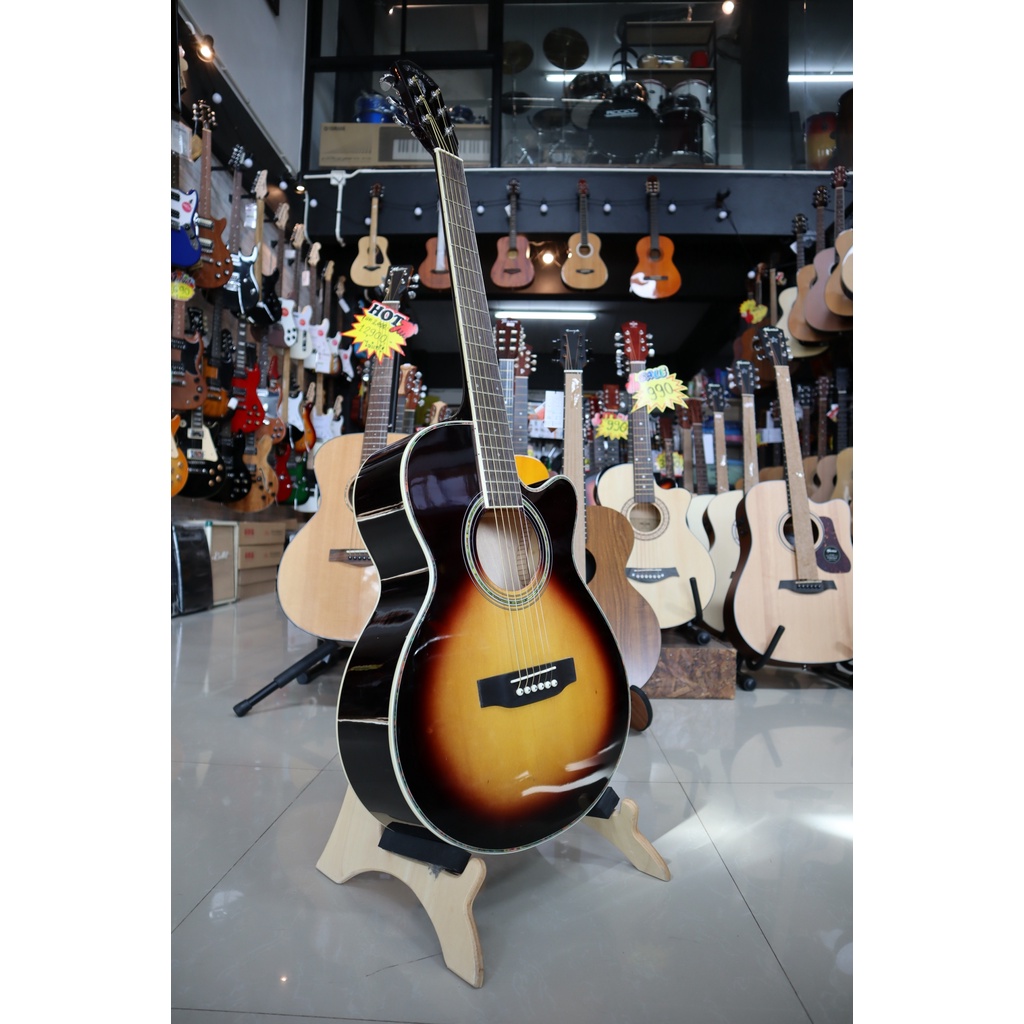 Overspeed รุ่น OS400C กีต้าร์โปร่ง ขนาด 40 นิ้ว มีสีไม้ สีซันเบิส