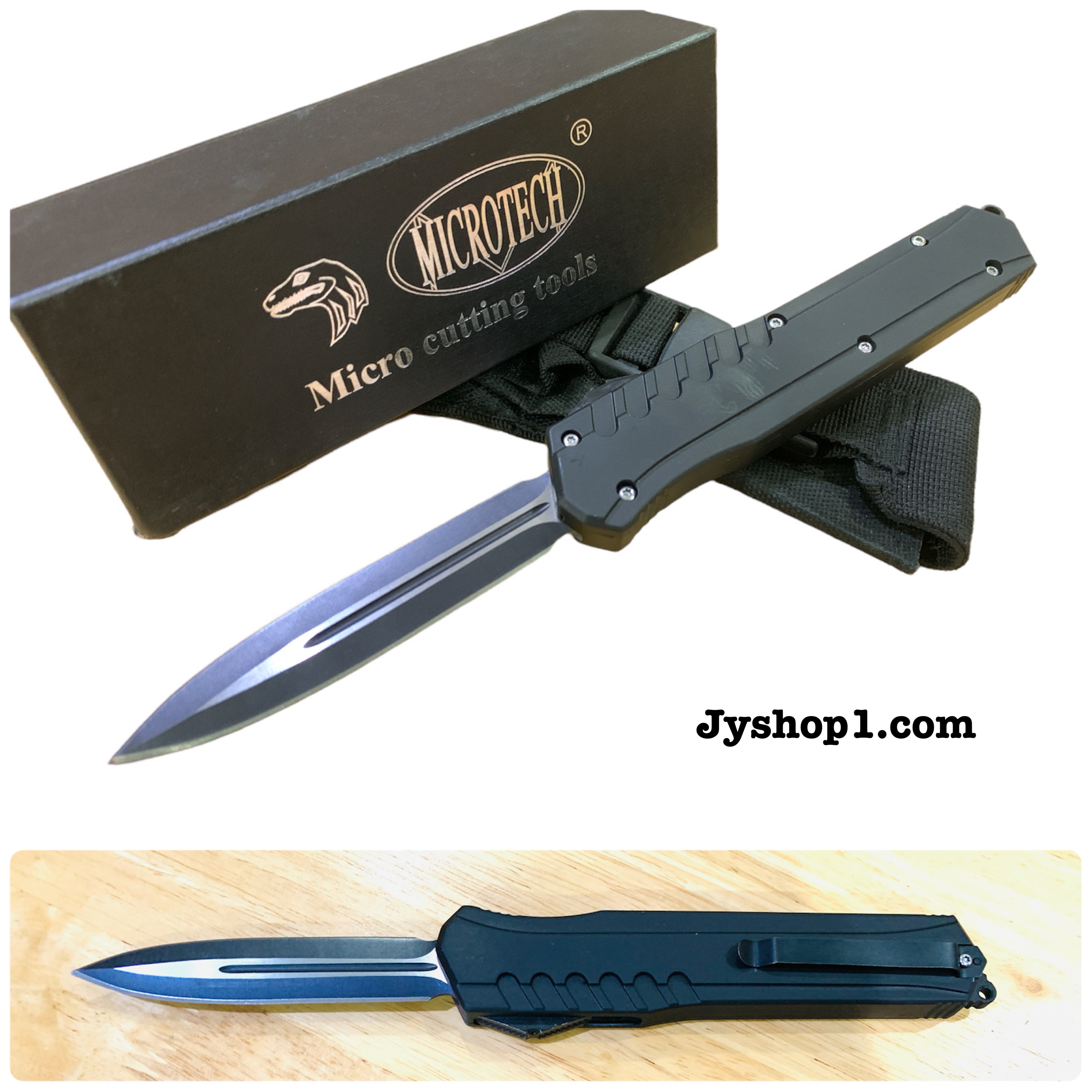 มีดสปริงตรง มีดพก Microtech แบบ 2 คม M2