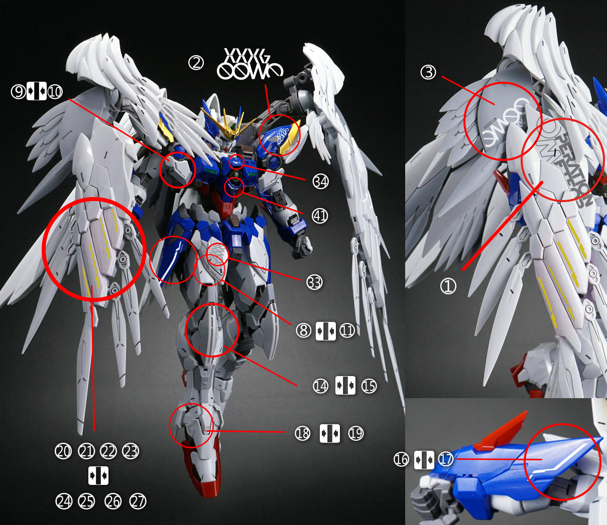 Decal 57 High-Resolution 1/100 Wing Gundam Zero EW ยี่ห่อ X-Y model