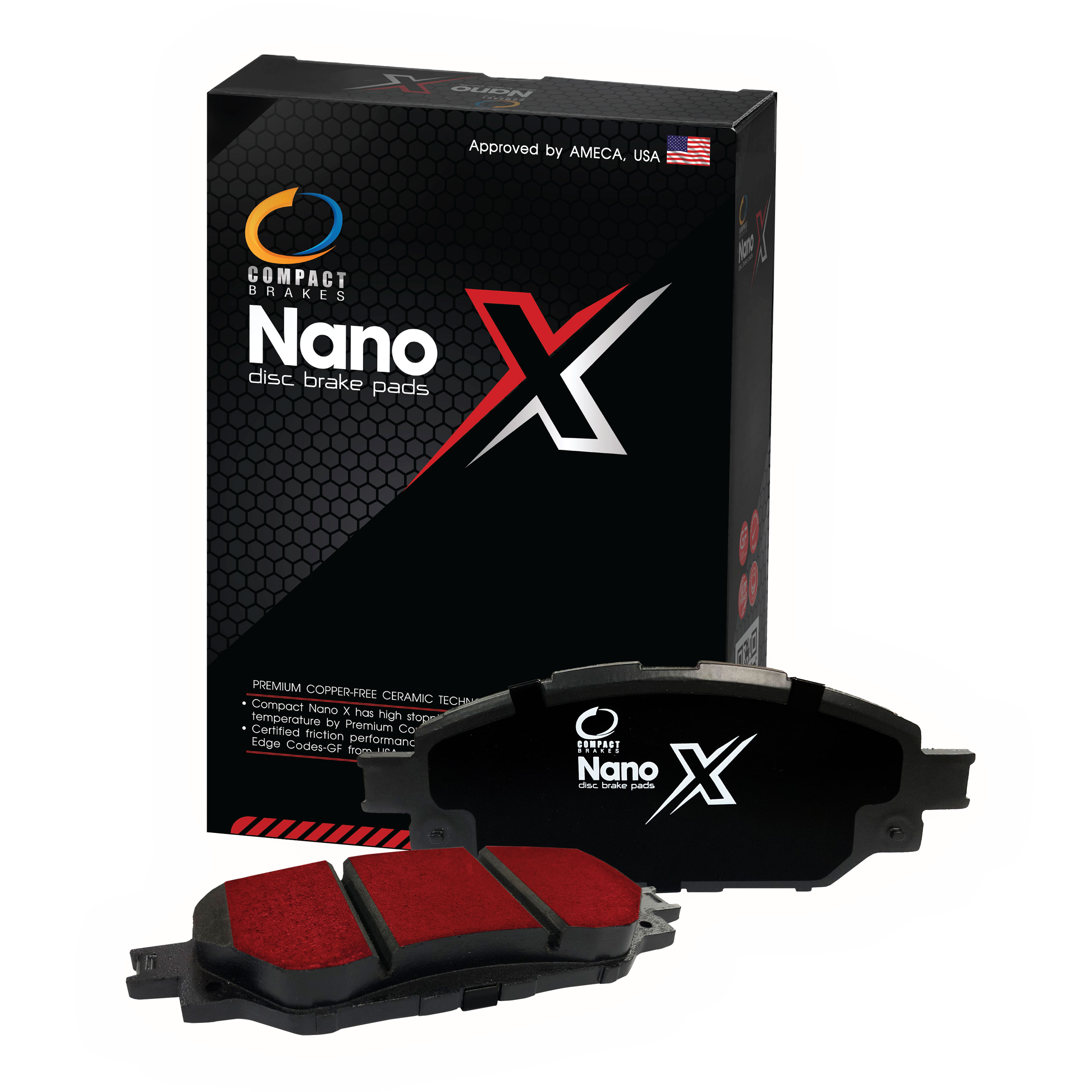 Compact Nanomax ผ้าเบรคคู่หน้า MG 5L D, X ปี 2015-ON, MG ZS 1.5L C, D, X ปี 2017-ON DNX-1193