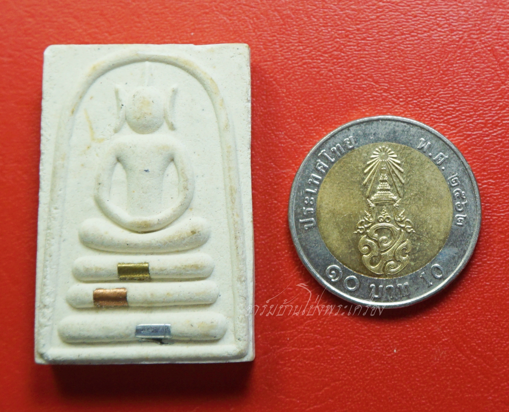 หลวงพ่อชอบ วัดสว่างอารมณ์ จ.สุพรรณบุรี พระสมเด็จ ฝังตะกรุดสามกษัตริย์(องค์ที่1)