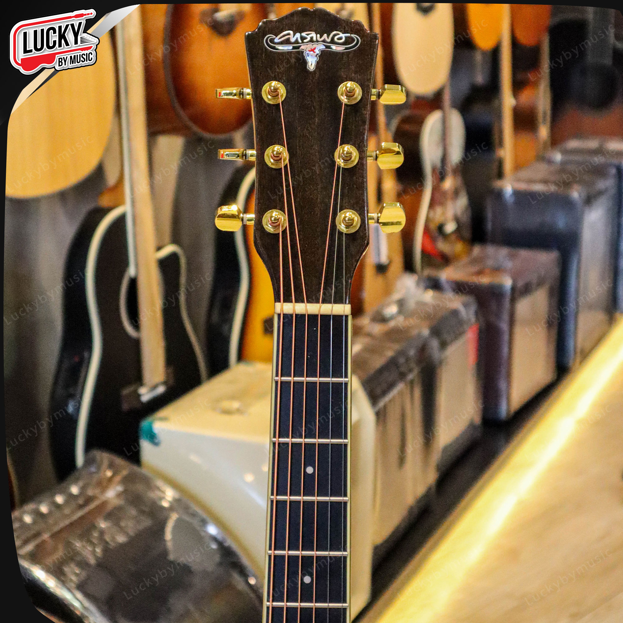 กีตาร์โปร่ง คาราบาว Carabao รุ่น CG40 BLK ทรงเต็ม เสียงเปิด กังวาน แถมฟรี ปิ๊ก4อัน ประแจ คู่มือ