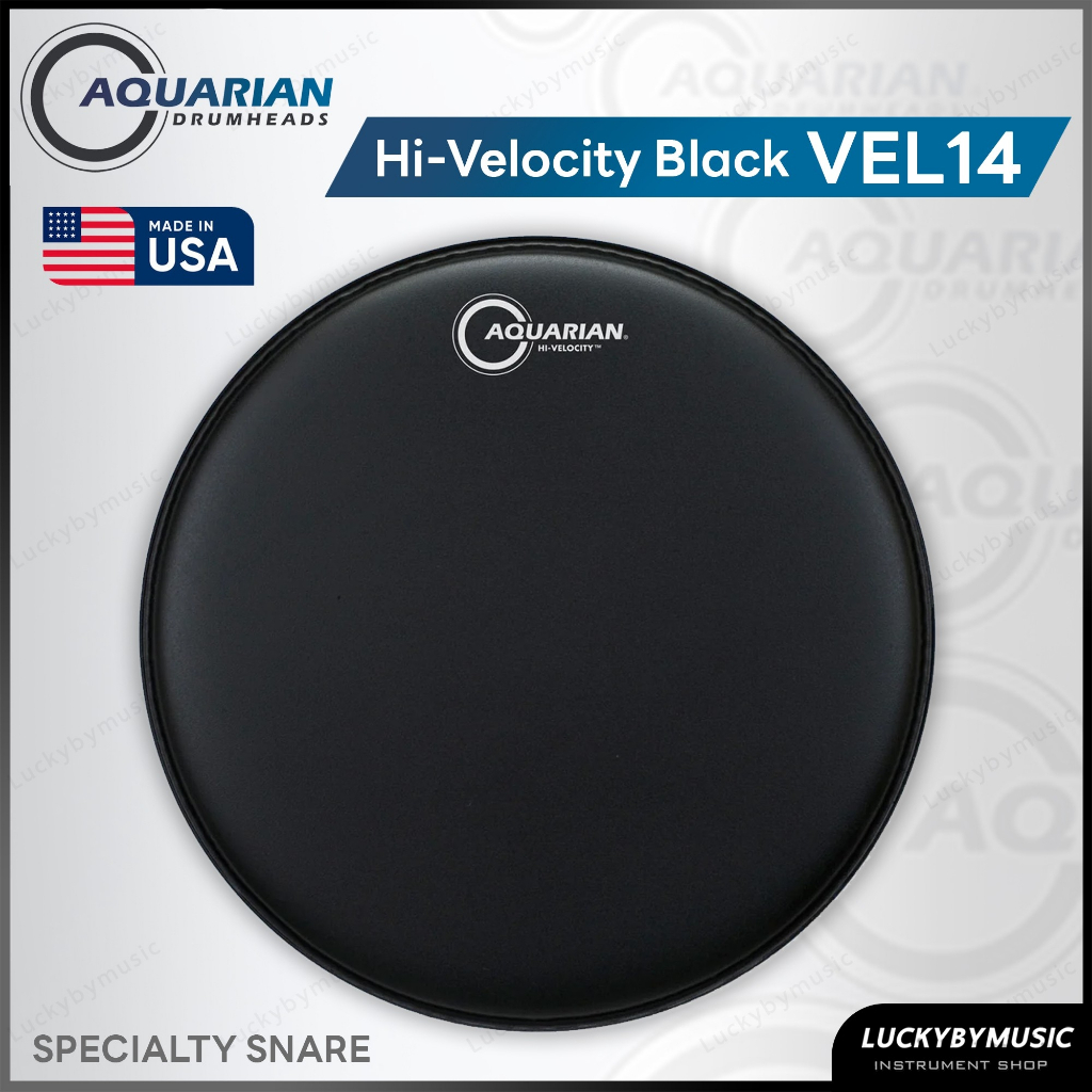 Aquarian รุ่น Hi-Velocity Black VEL14 หนังสแนร์ ขนาด 14 นิ้ว Made in USA. สีดำ