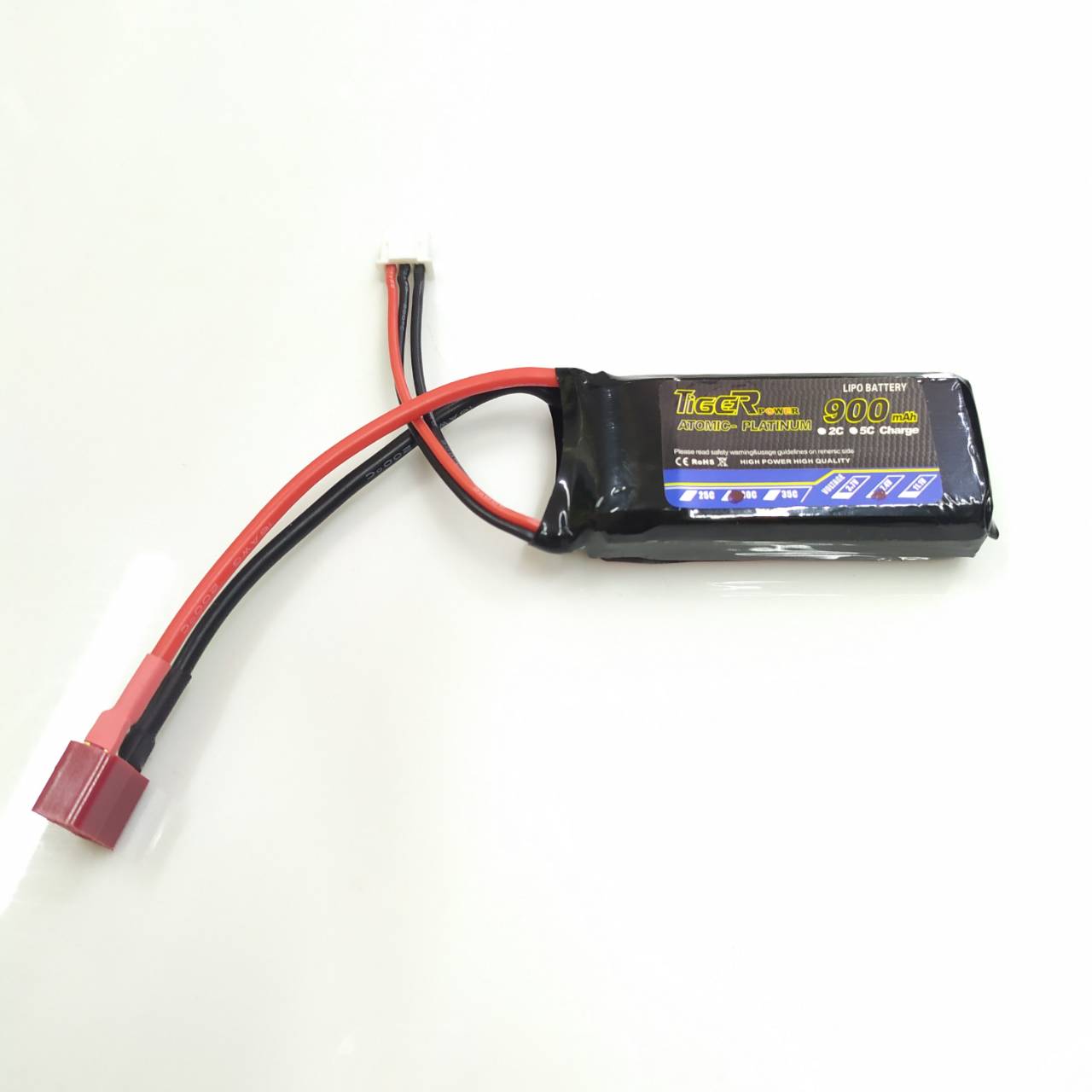 แบตเตอรี่ Lipo 7.4v 900mAh 30C