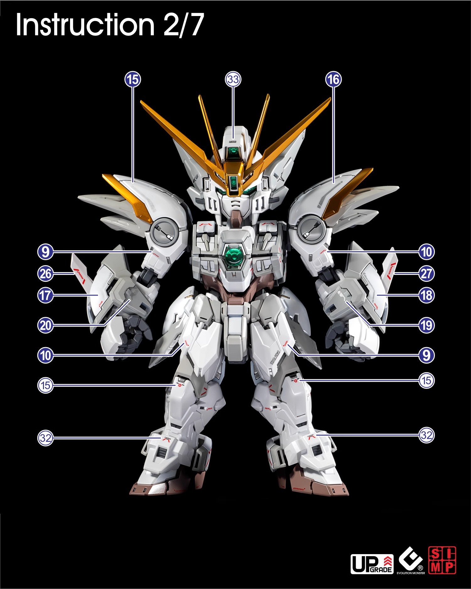 228 Water Decal MGSD Wing Zero Gundam EW ยี่ห้อ S.I.M.P. Model Decal