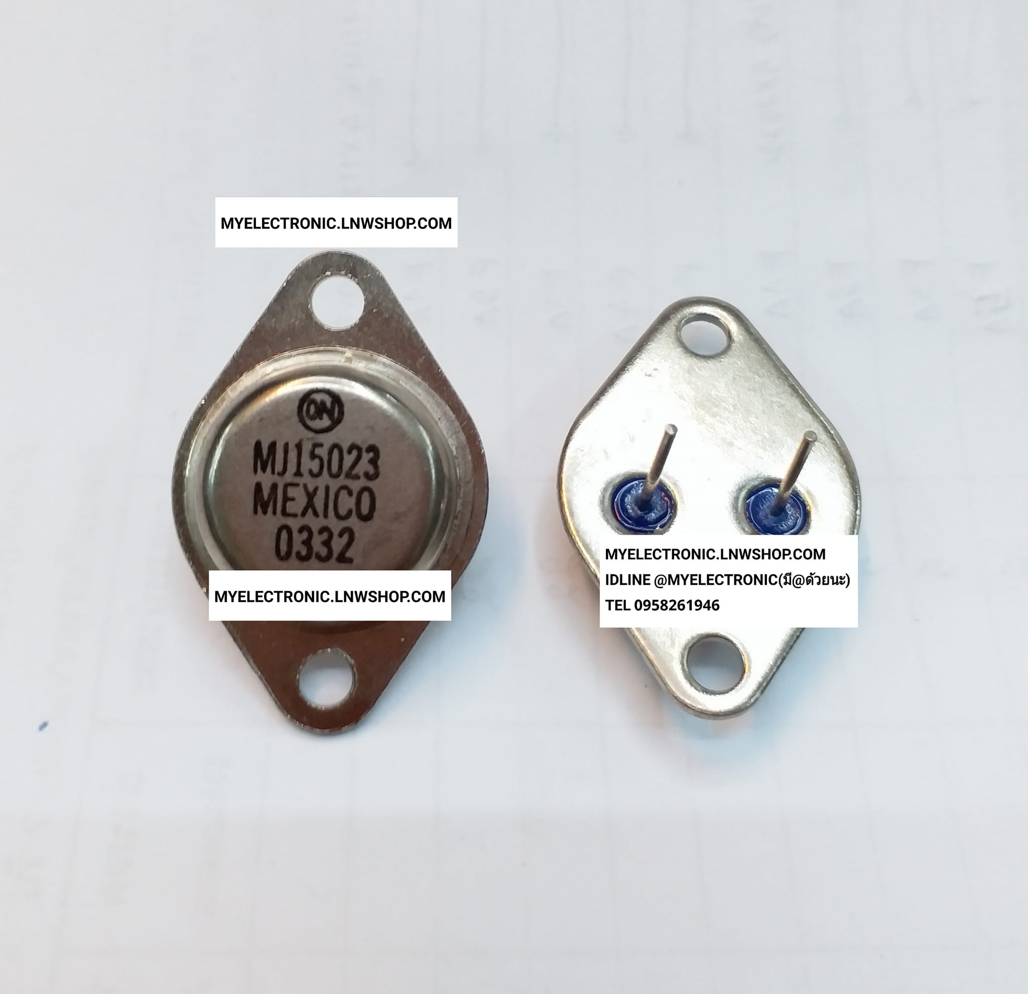 ขาย MJ15023 ทรานซิสเตอร์ TRANSISTOR ยี่ห้อ ON-SEMI CONDUCTOR ตัวถัง TO-3 จานบิน ราคา ตัวละ . . . . หน่วย บาท